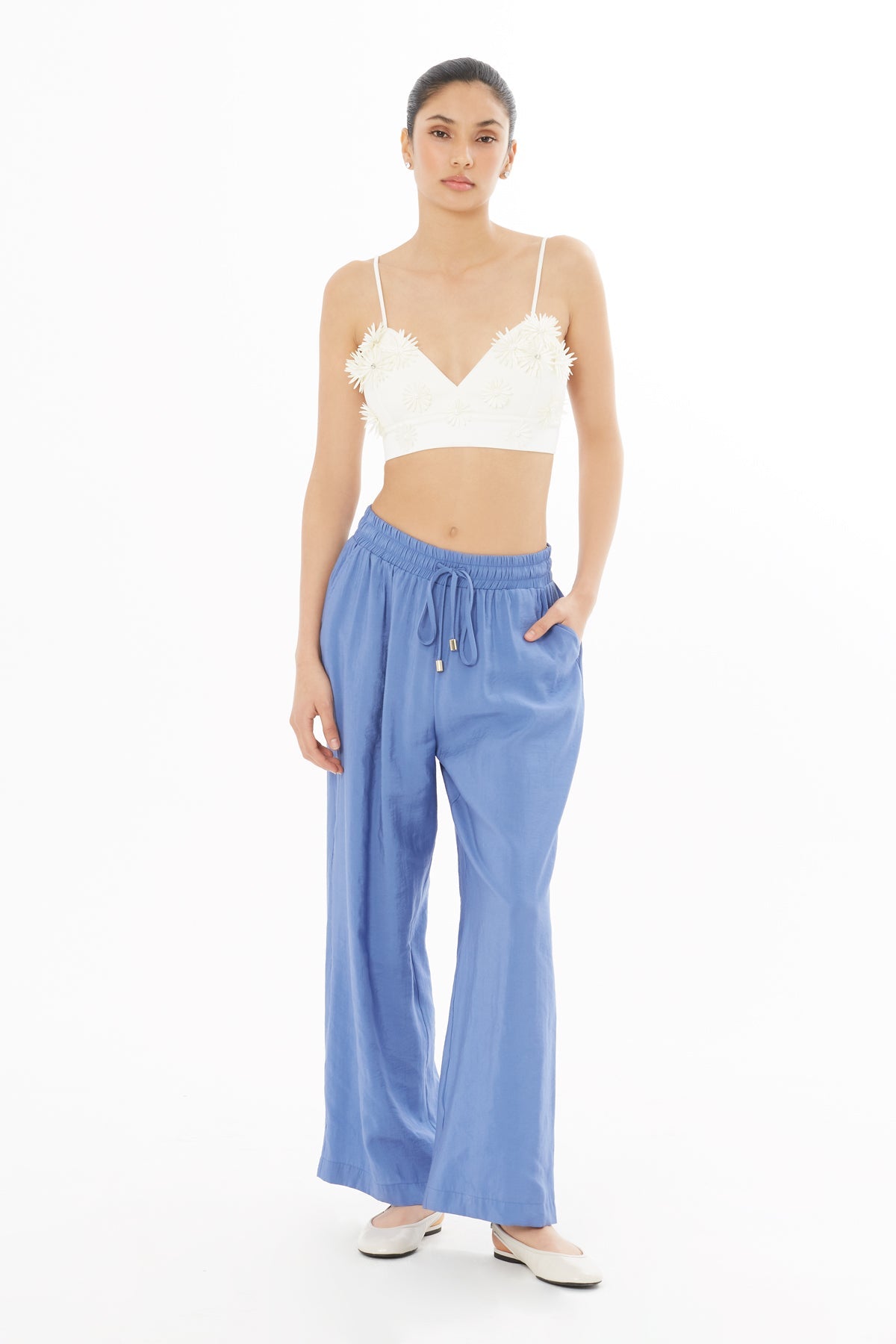 Blue Relaxed-Fit Trousers