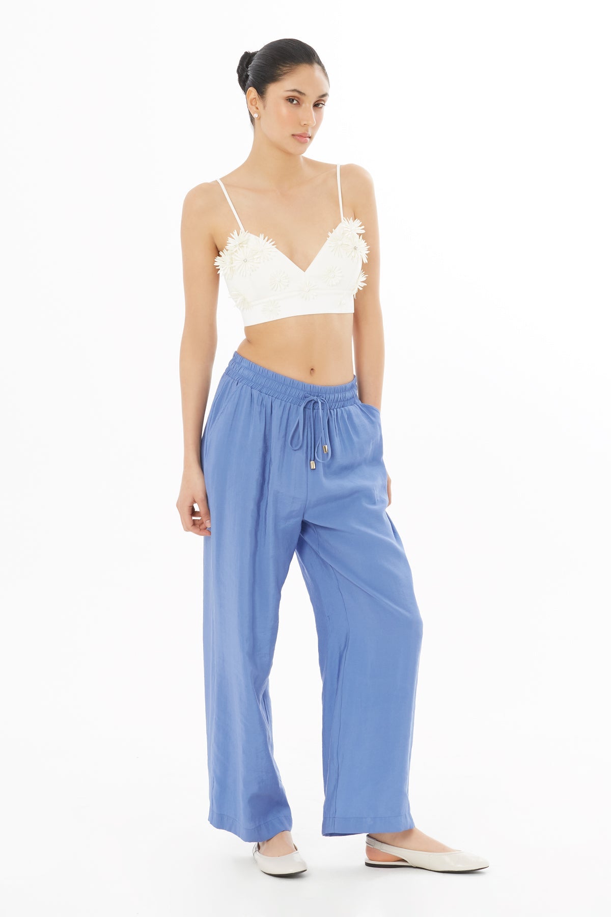 Blue Relaxed-Fit Trousers