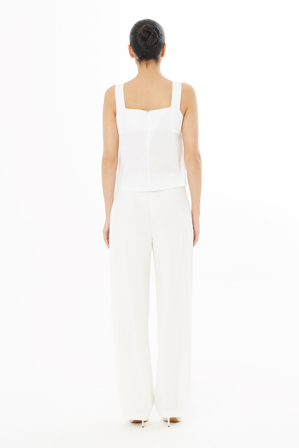 White Wide Strap Blouse