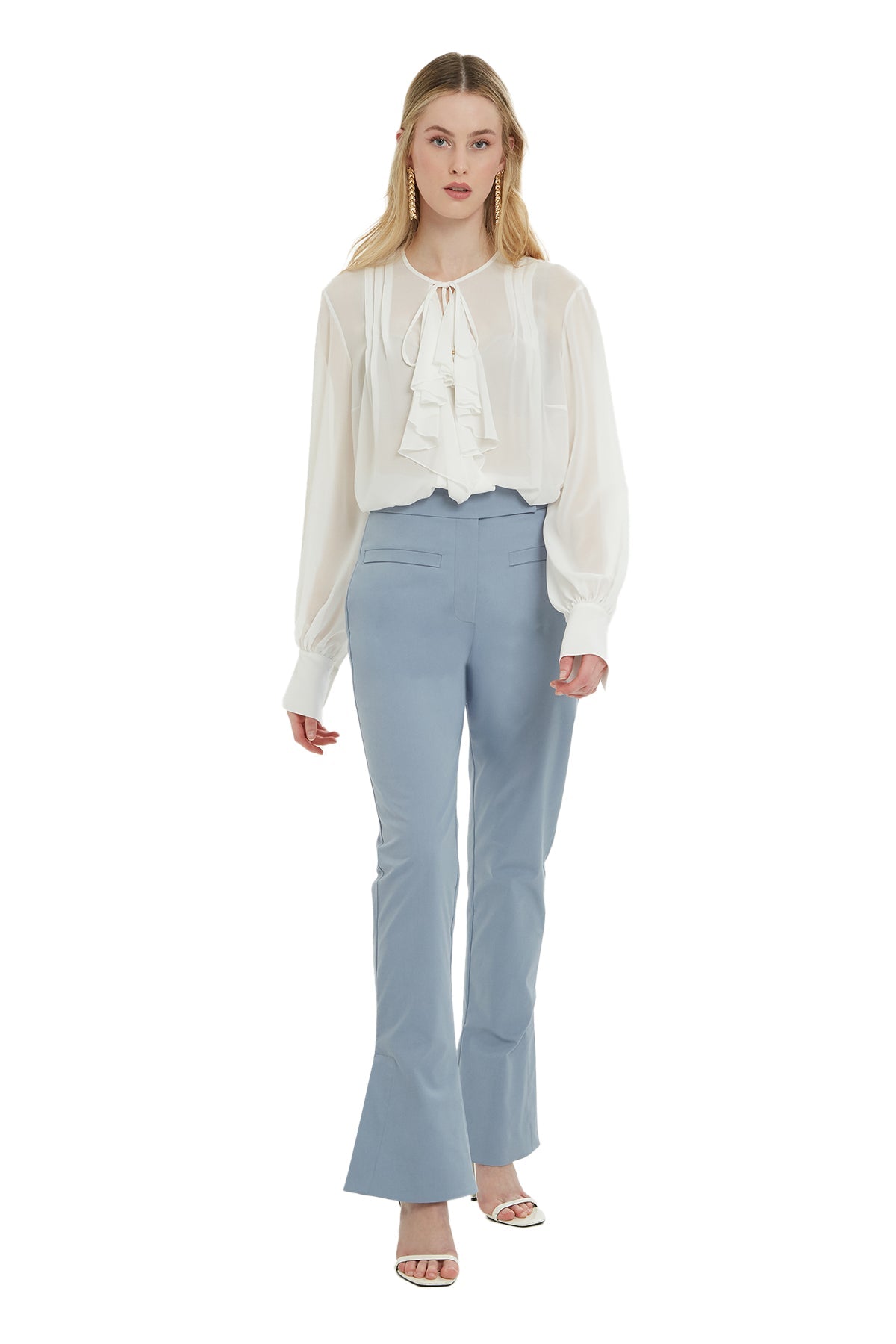 Blue Trousers with Pocket Detail