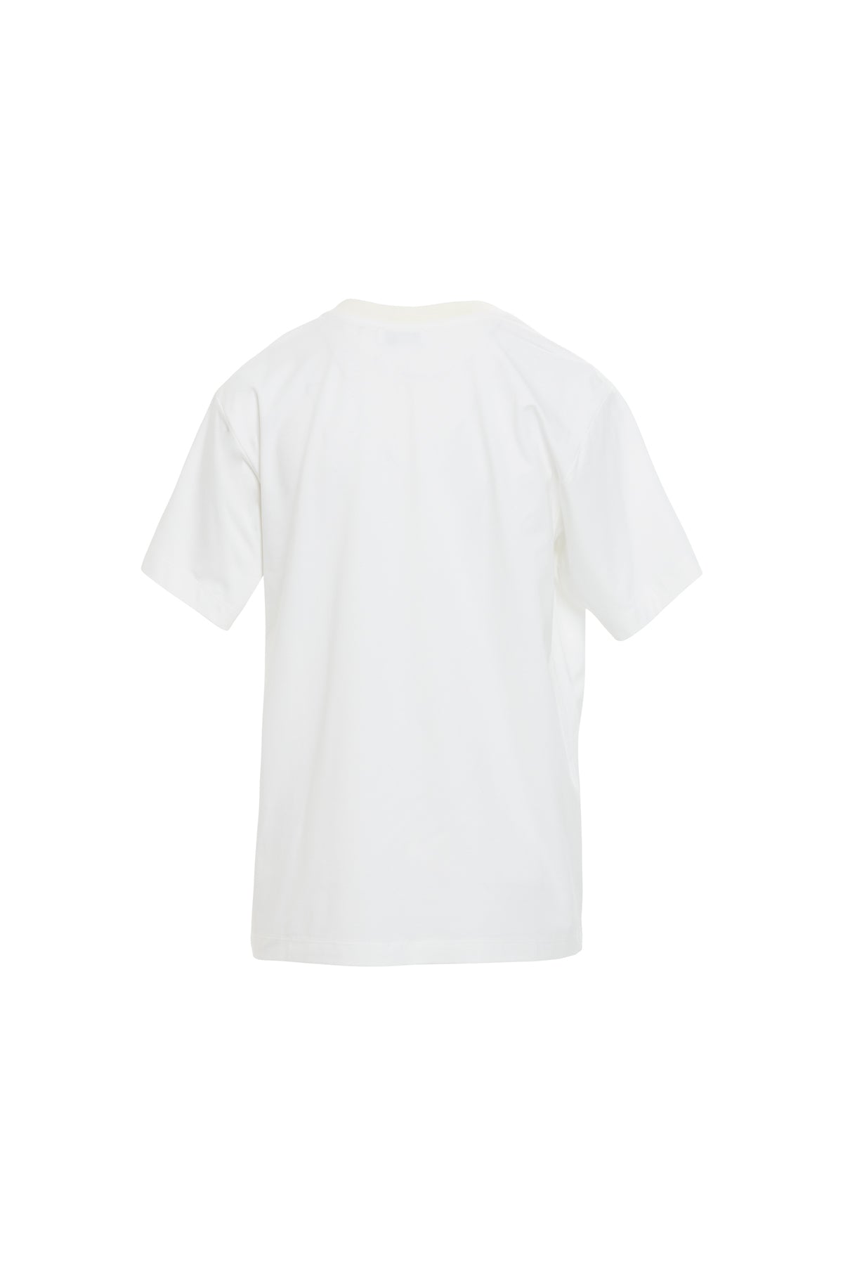 White Organza Ruffled Short-Sleeved T-Shirt