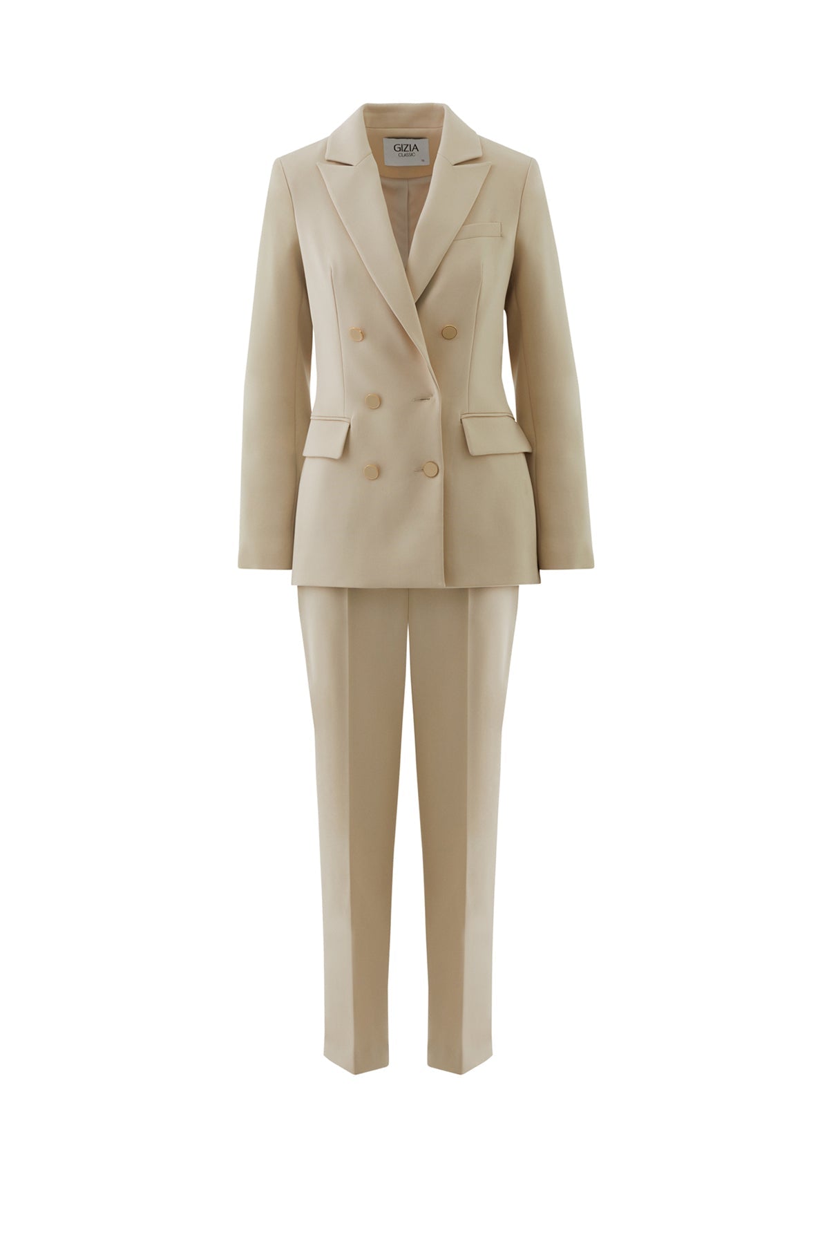 Beige Suit with Carrot-Fit Trousers
