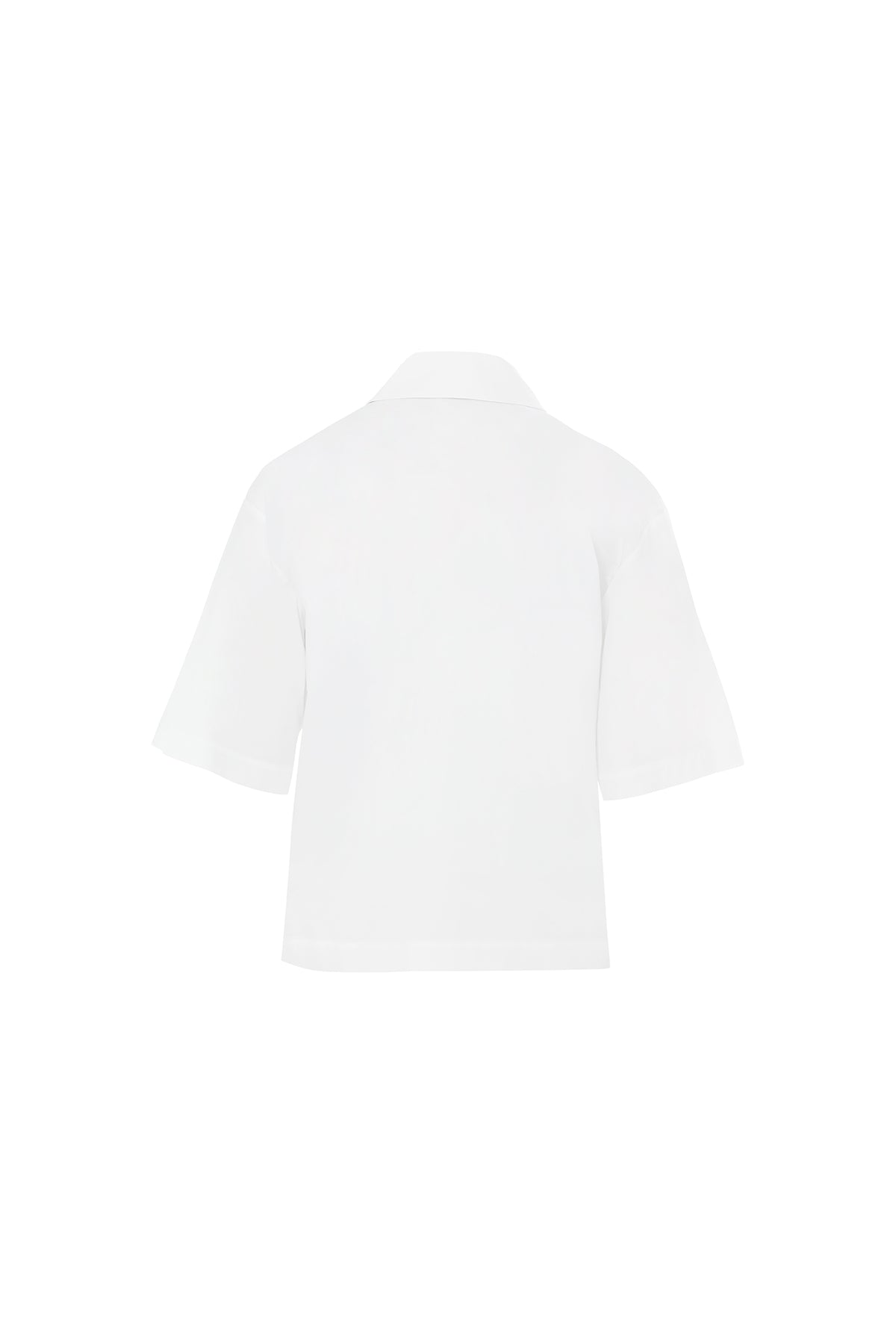 White Floral-Detail Cotton Shirt