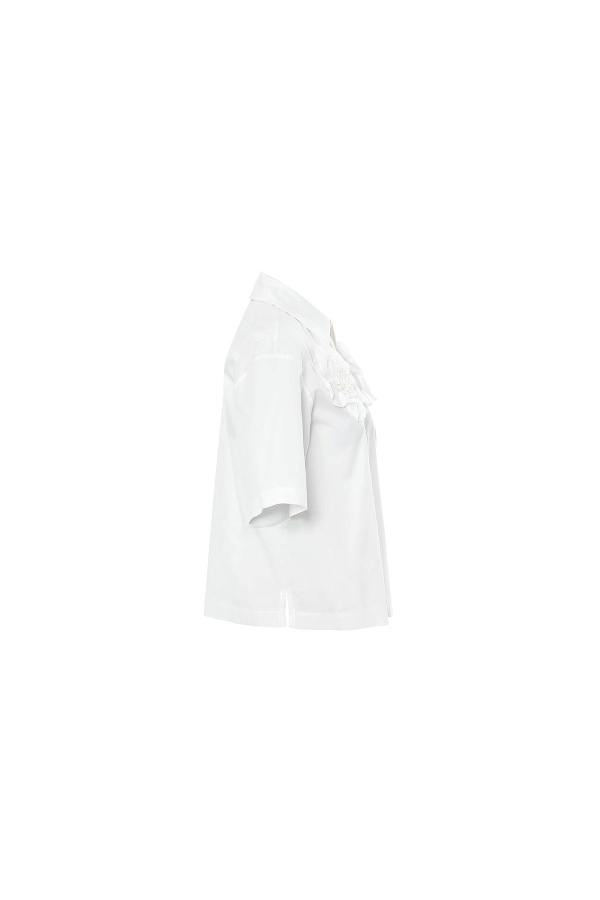 White Floral-Detail Cotton Shirt