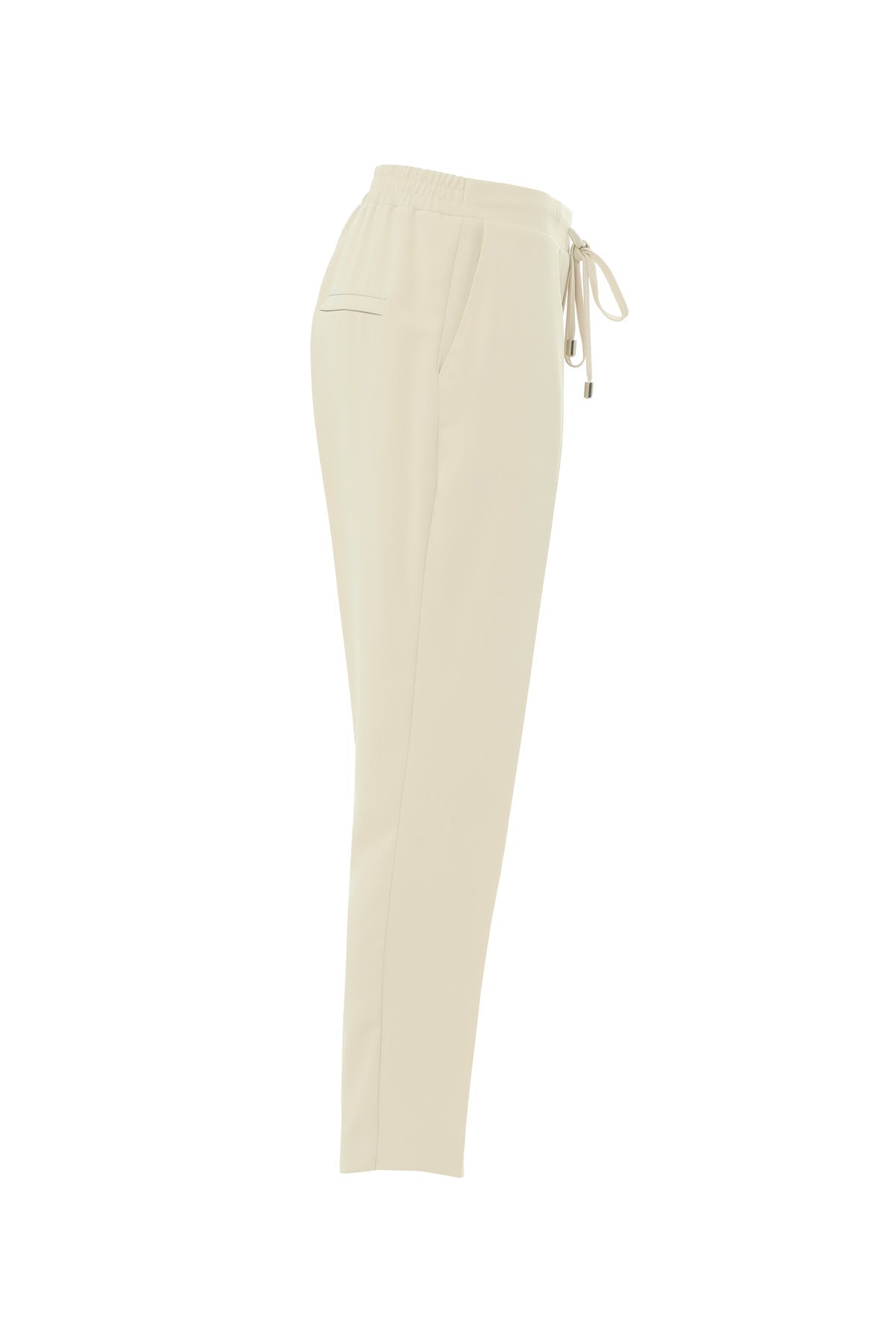Beige Straight-Leg Trousers