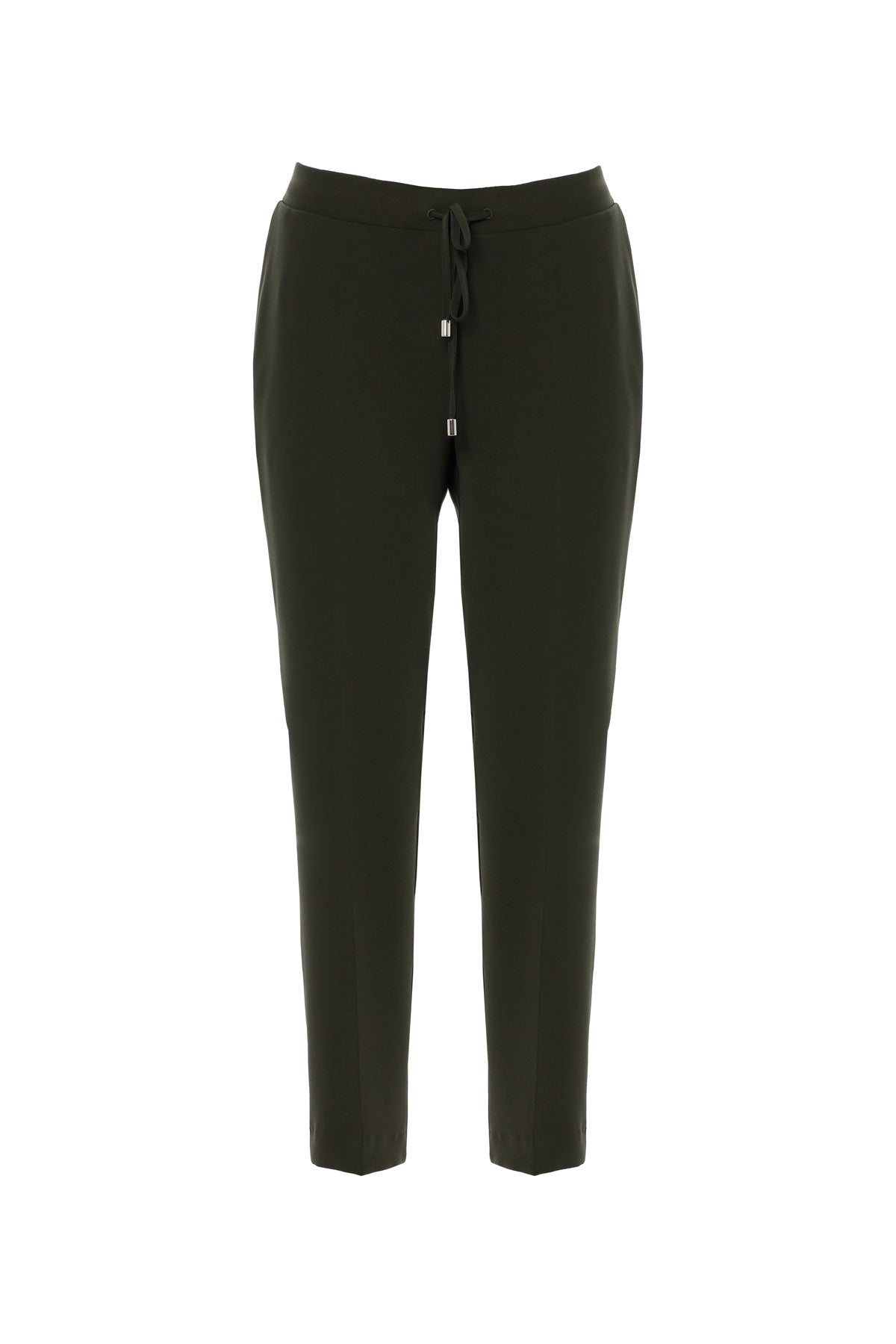 Khaki Straight-Leg Trousers