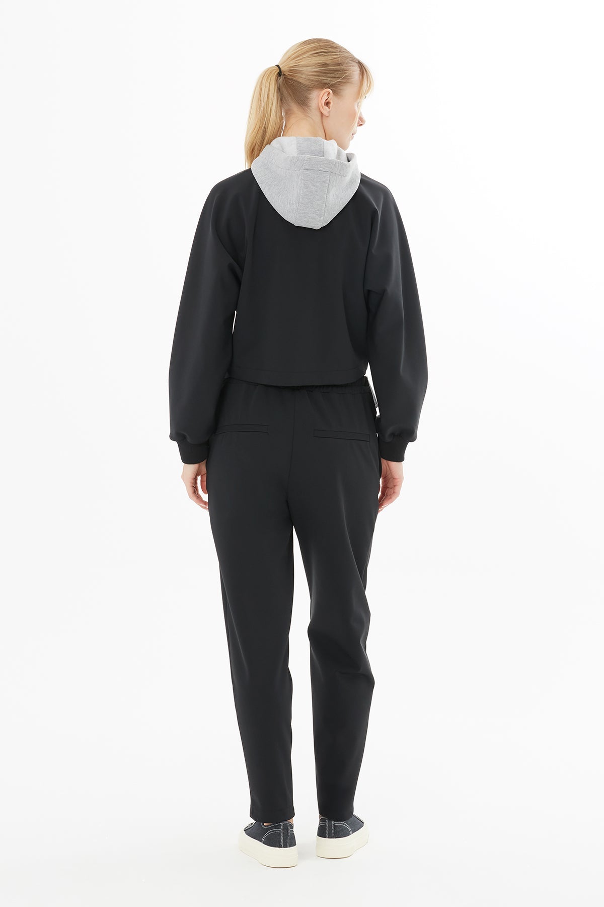 Trousers with Front Drawstring and Side Epaulette Details
