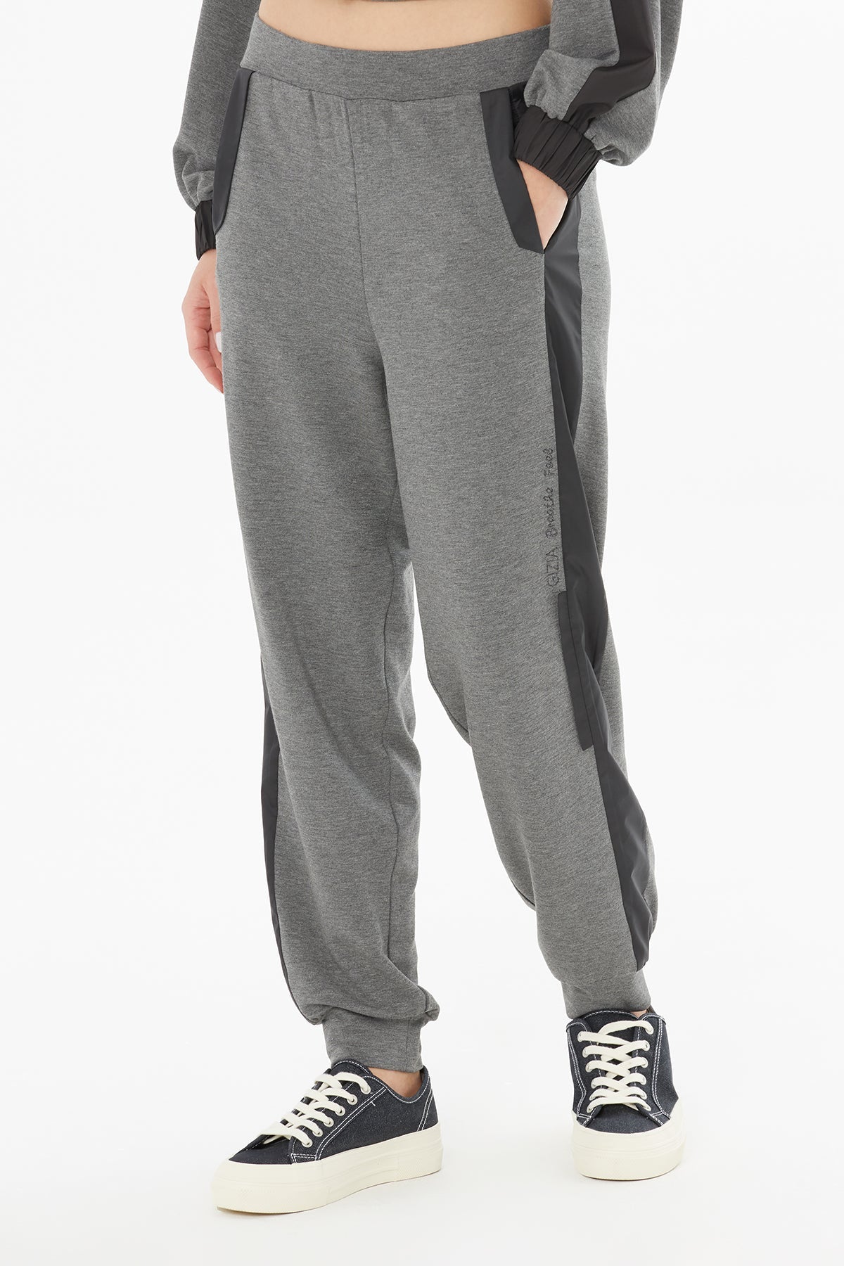 Grey High-Waist Sweatpants