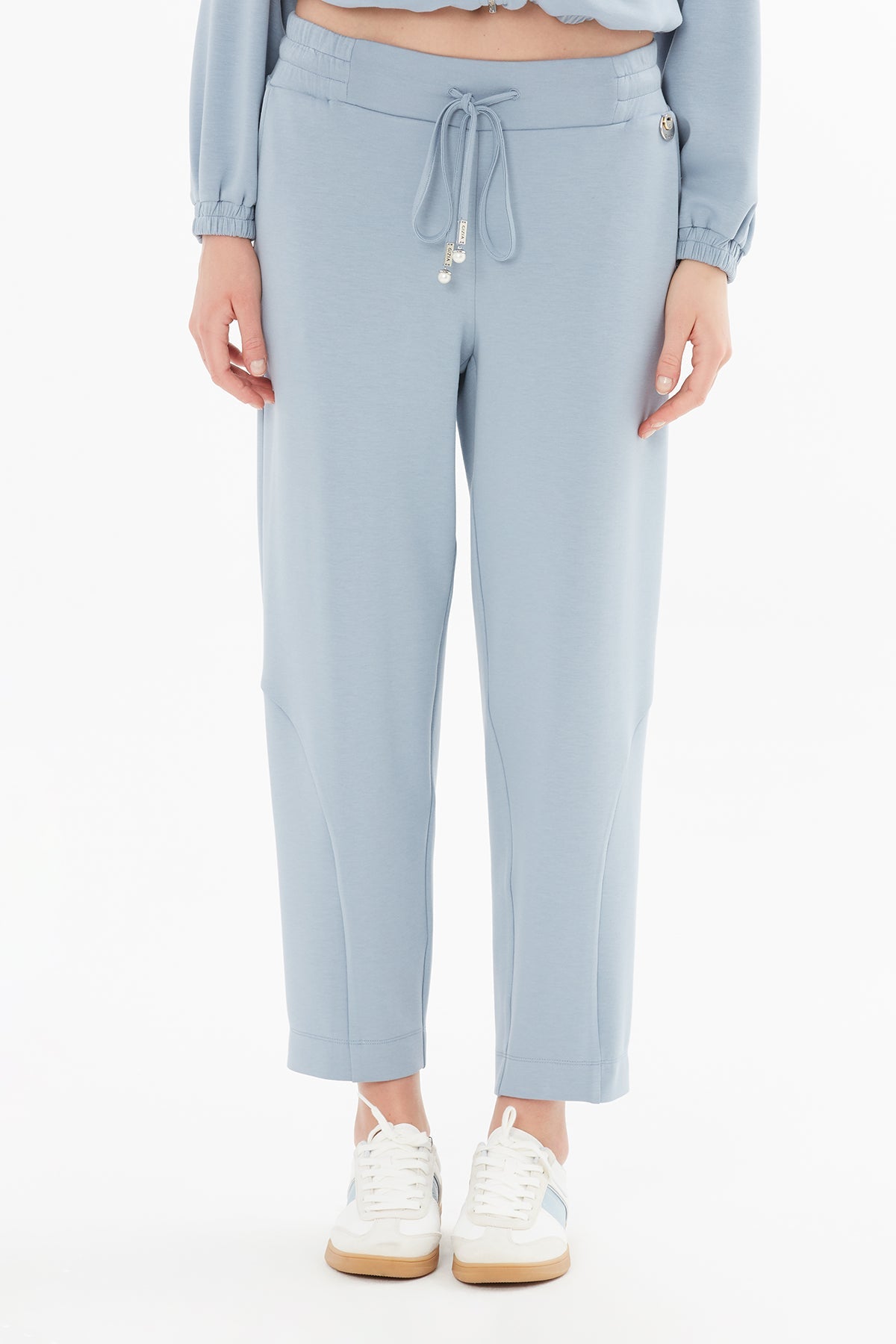 Blue Ankle-Length Sweatpants
