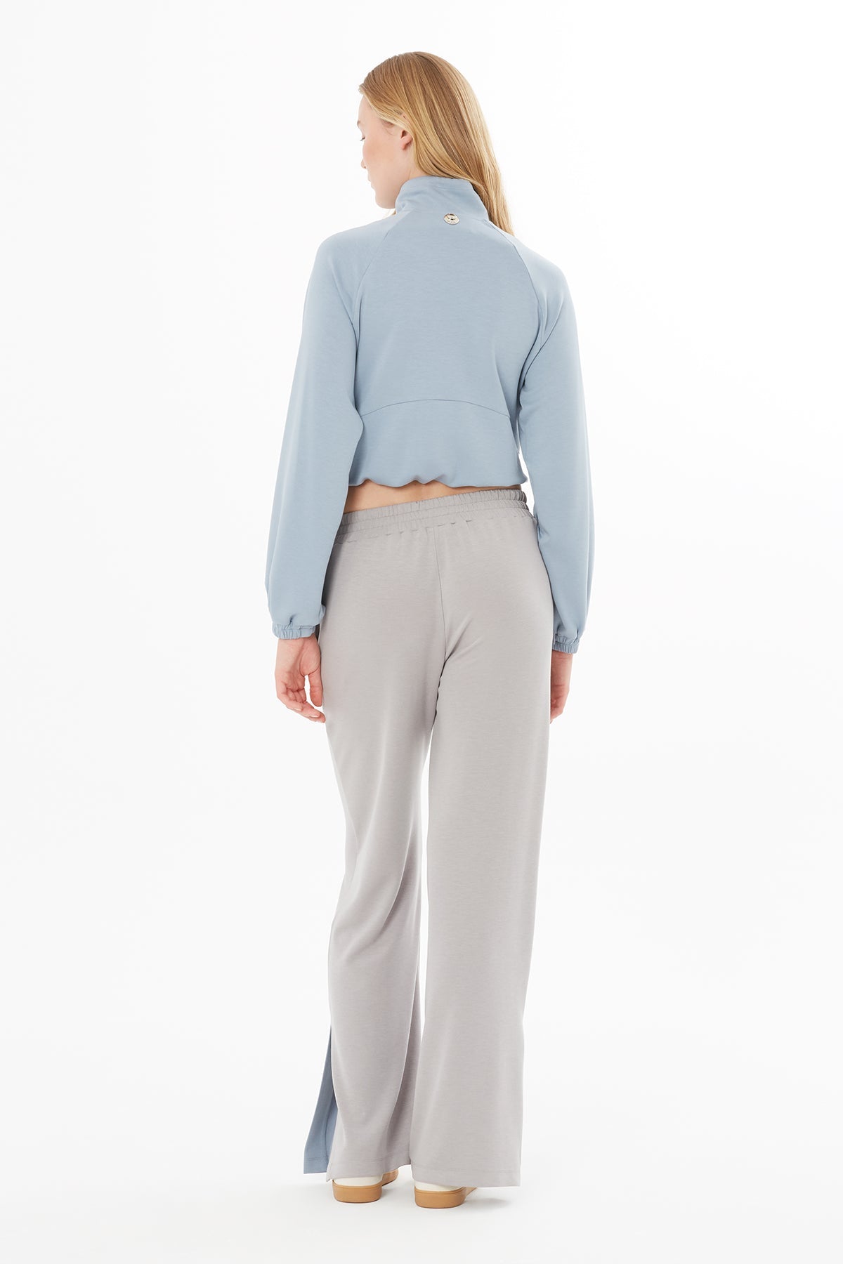 Grey High-Waist Pocketed Sweatpants
