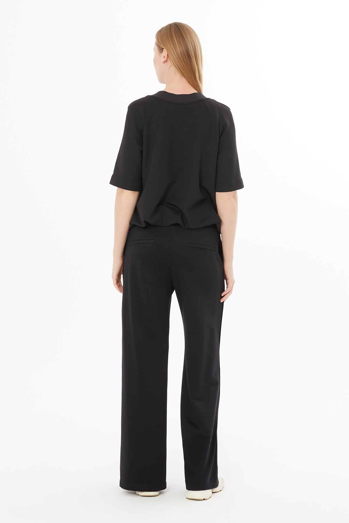 Black Blouse with Embroidered Details