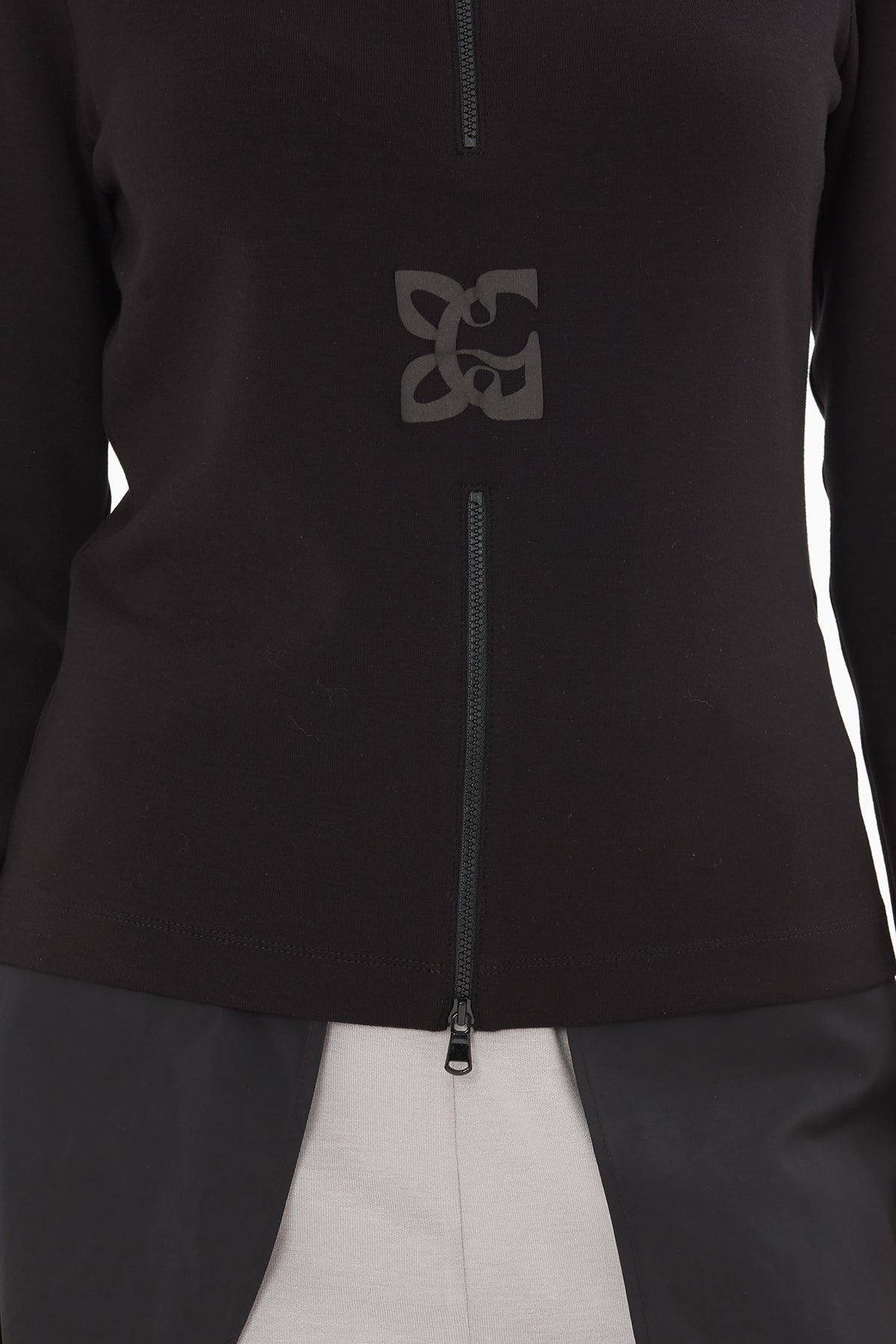 Black Blouse with G-Logo Print