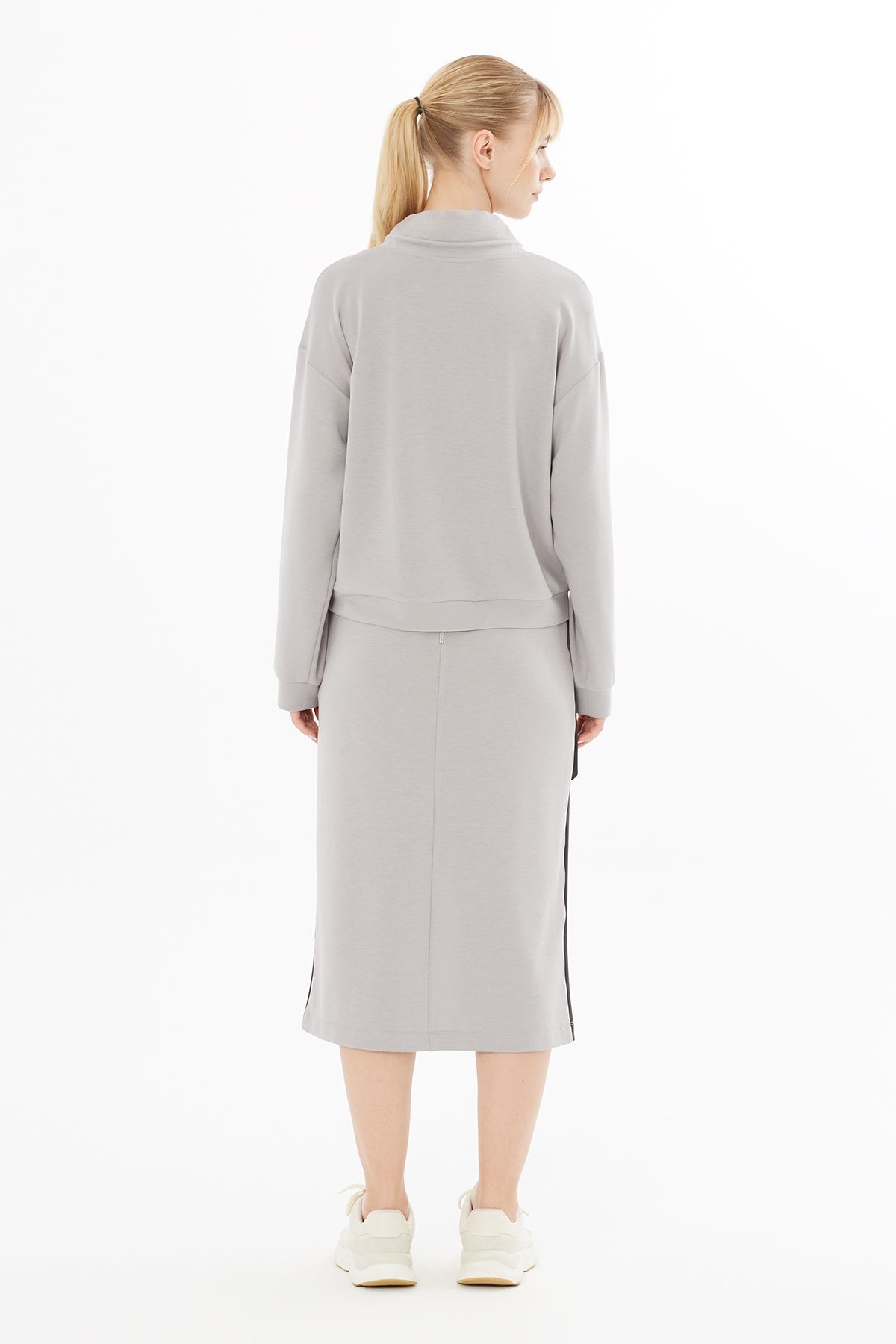 Grey Blouse with Embroidery Details