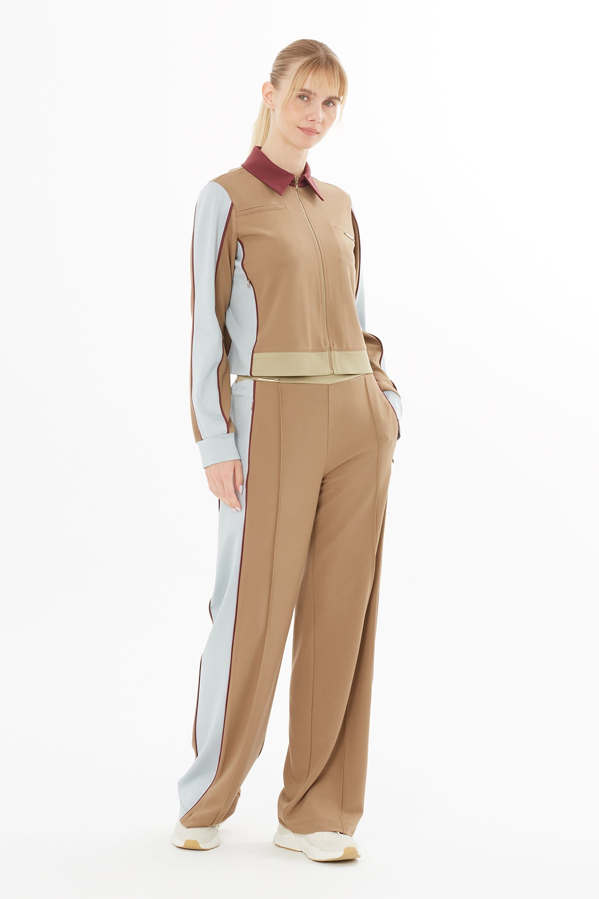 Beige Jacket with Logo Detail