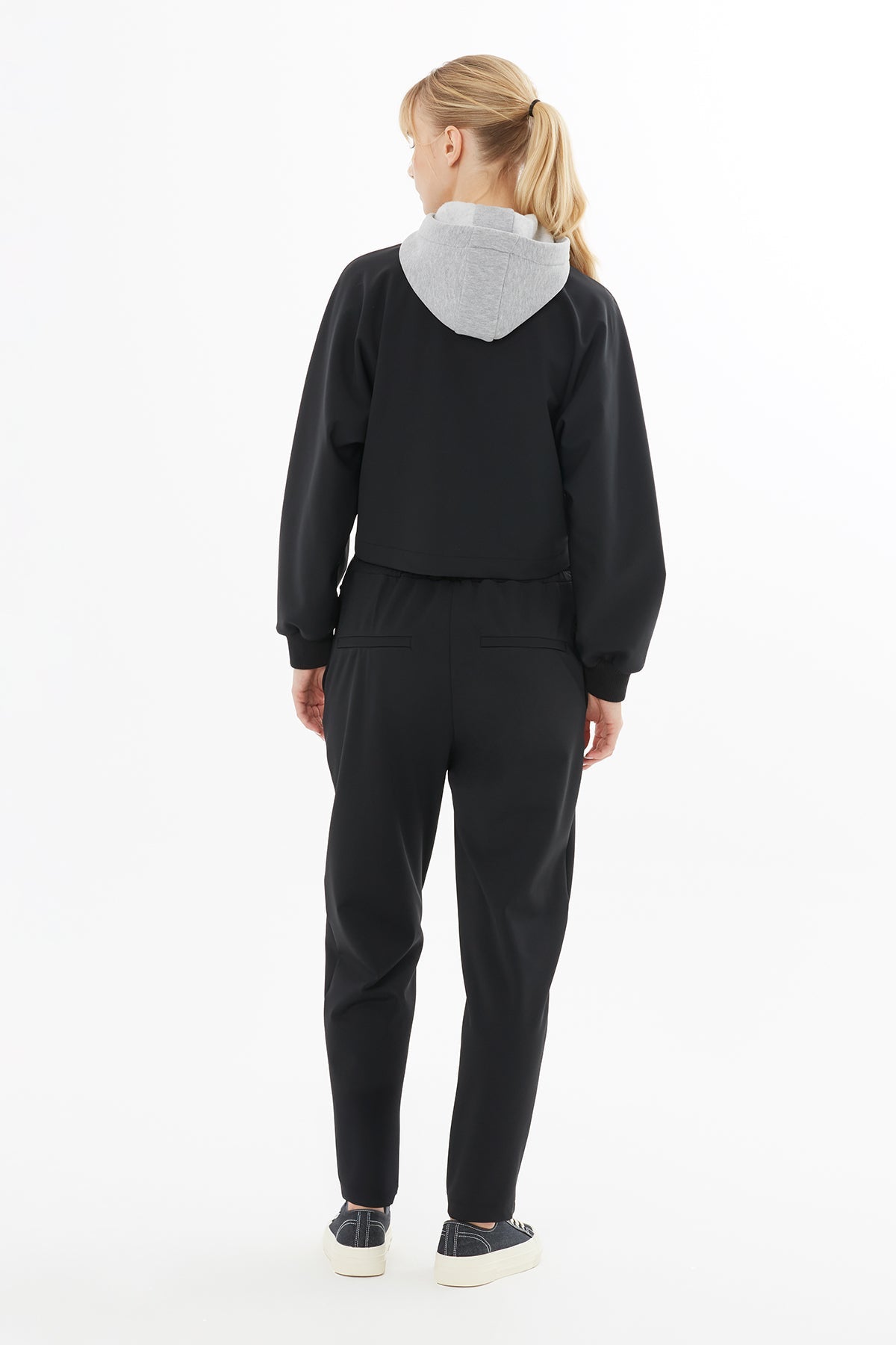 Black Jacket with Contrasting Epaulets