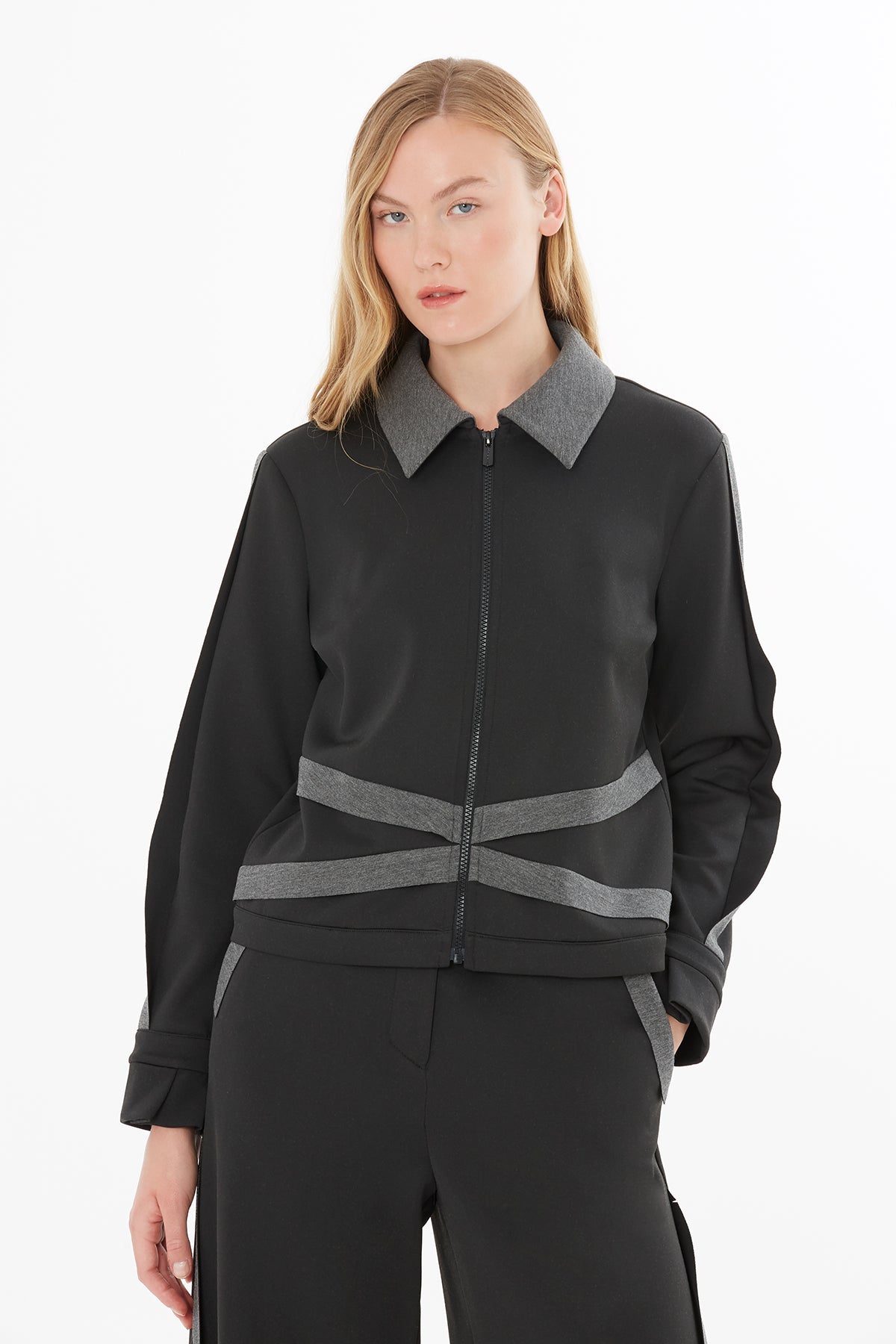 Black Jacket with Stitching Detail