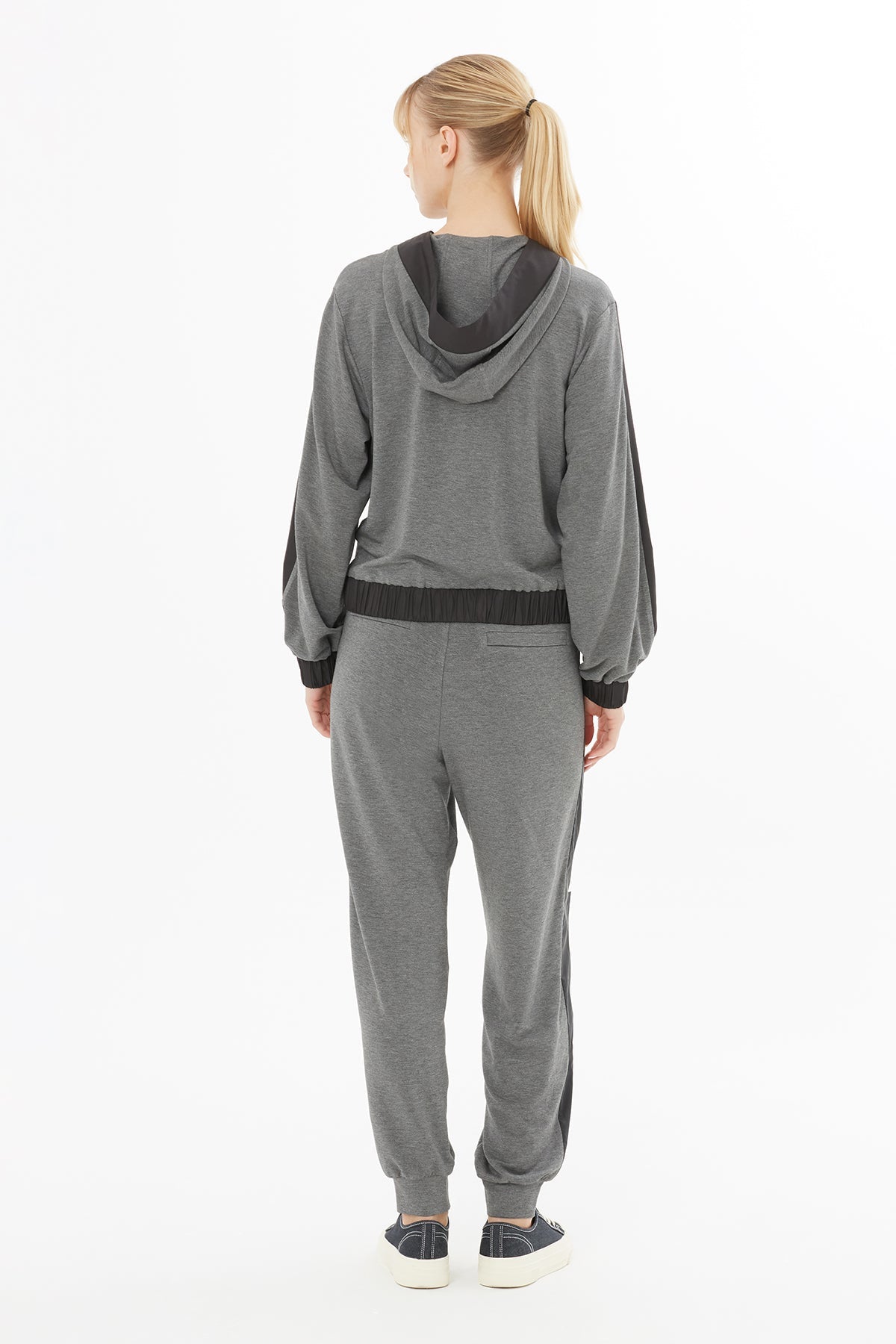 Grey Jacket with Contrasting Embroidery Detail