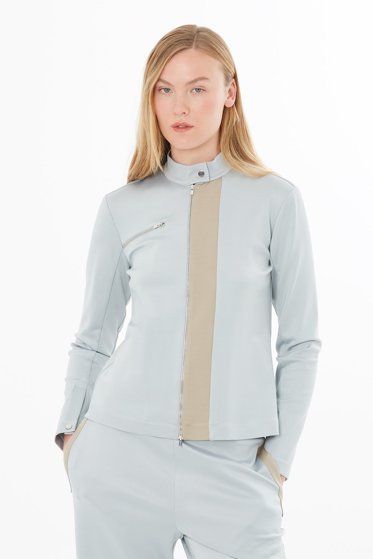 Grey Jacket with Printed Back Detail