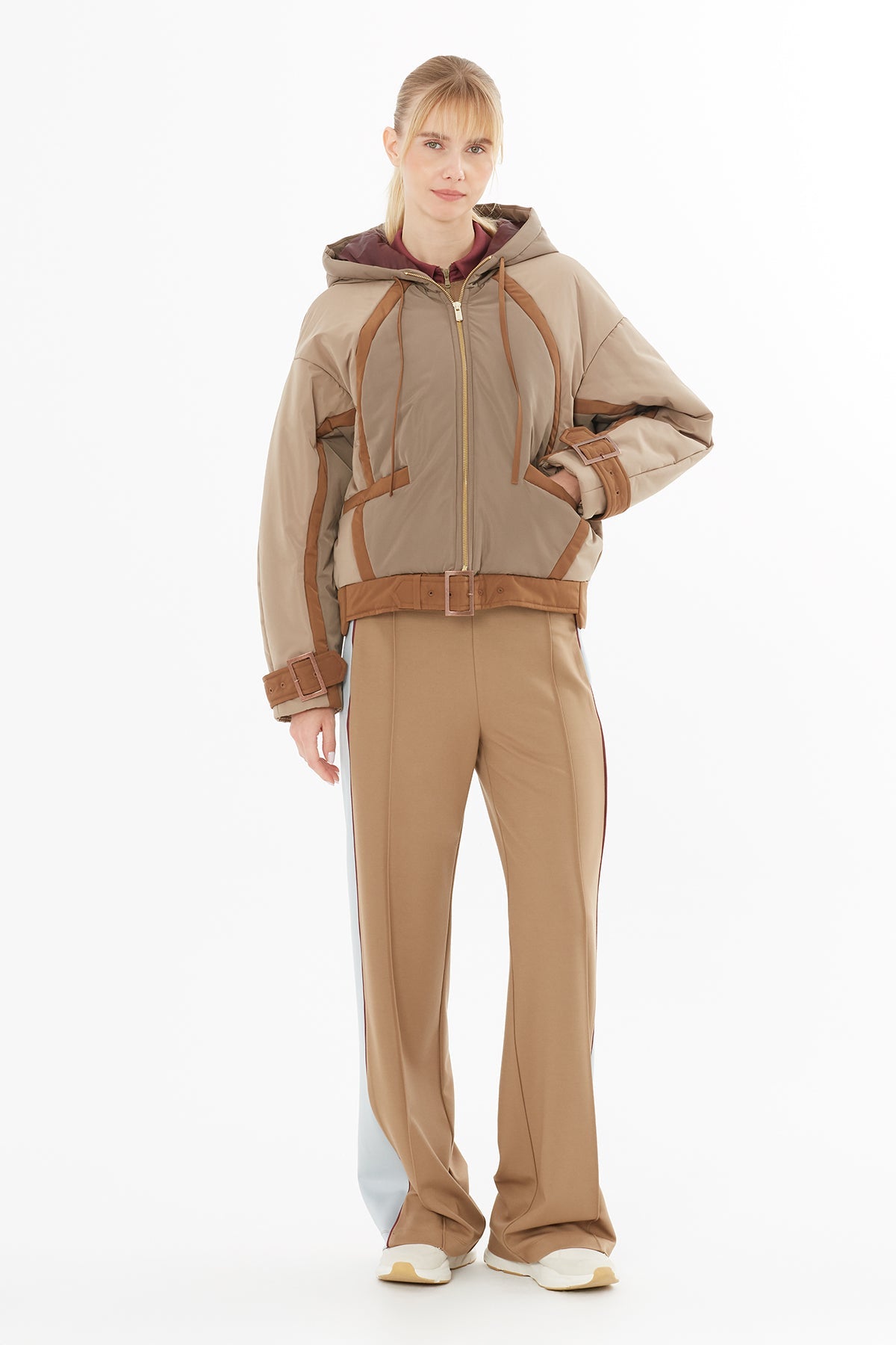 Beige Short Puffer Jacket