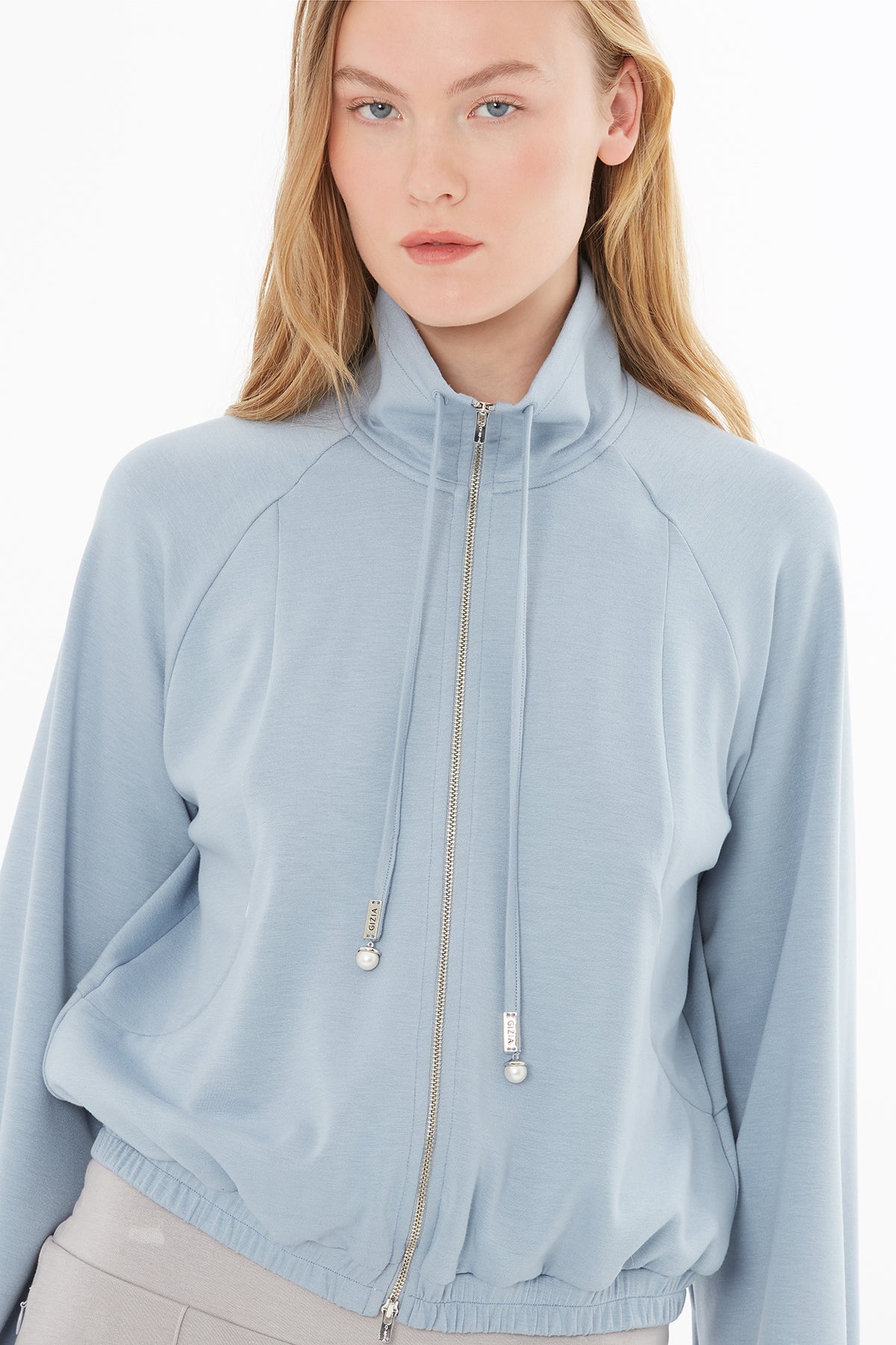 Blue Tracksuit Top with Zipper