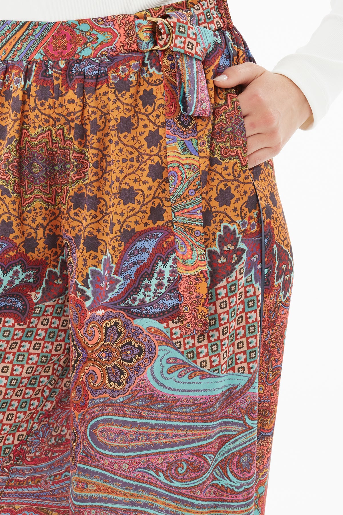 Printed Trousers with Accessory Detail