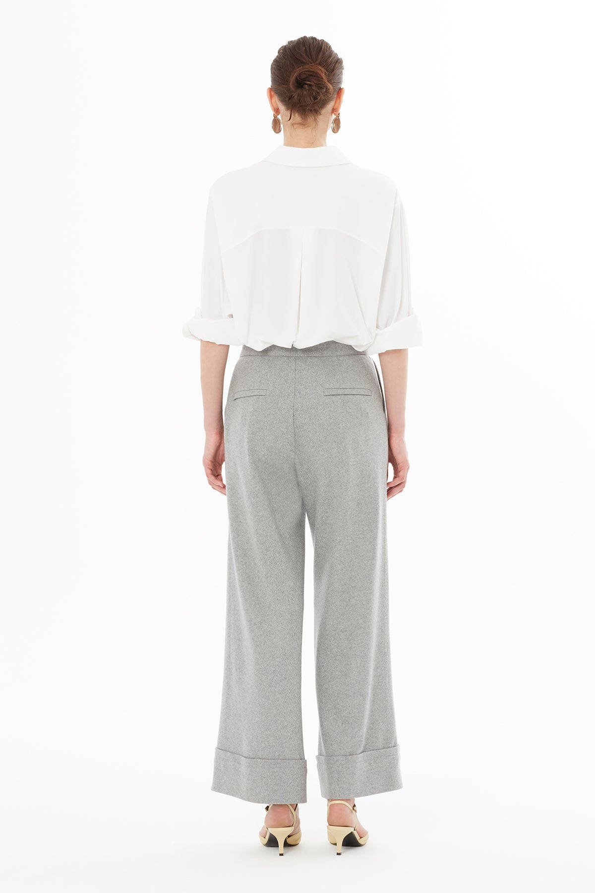 Grey Trousers with Button Detail