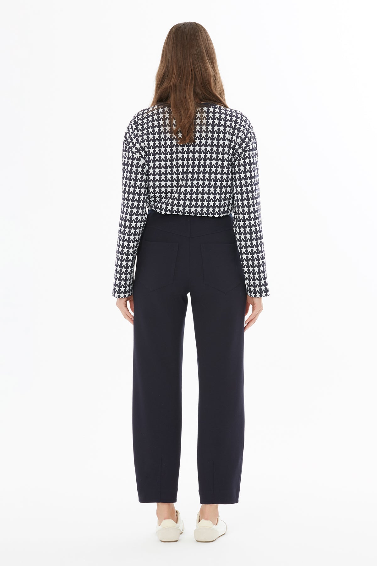 Navy Side-Stripe Detail Pants