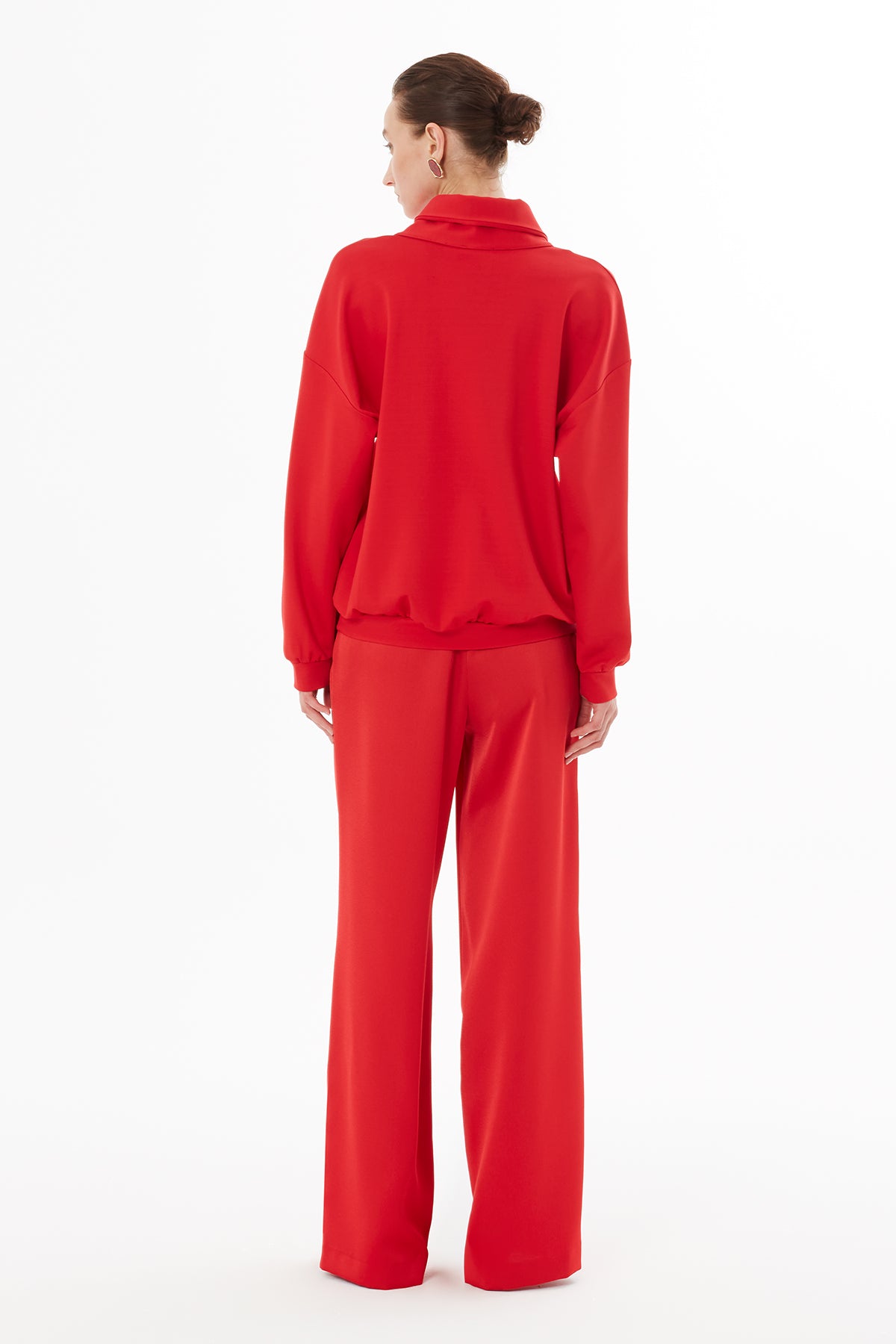 Red Blouse with Front Tie Detail
