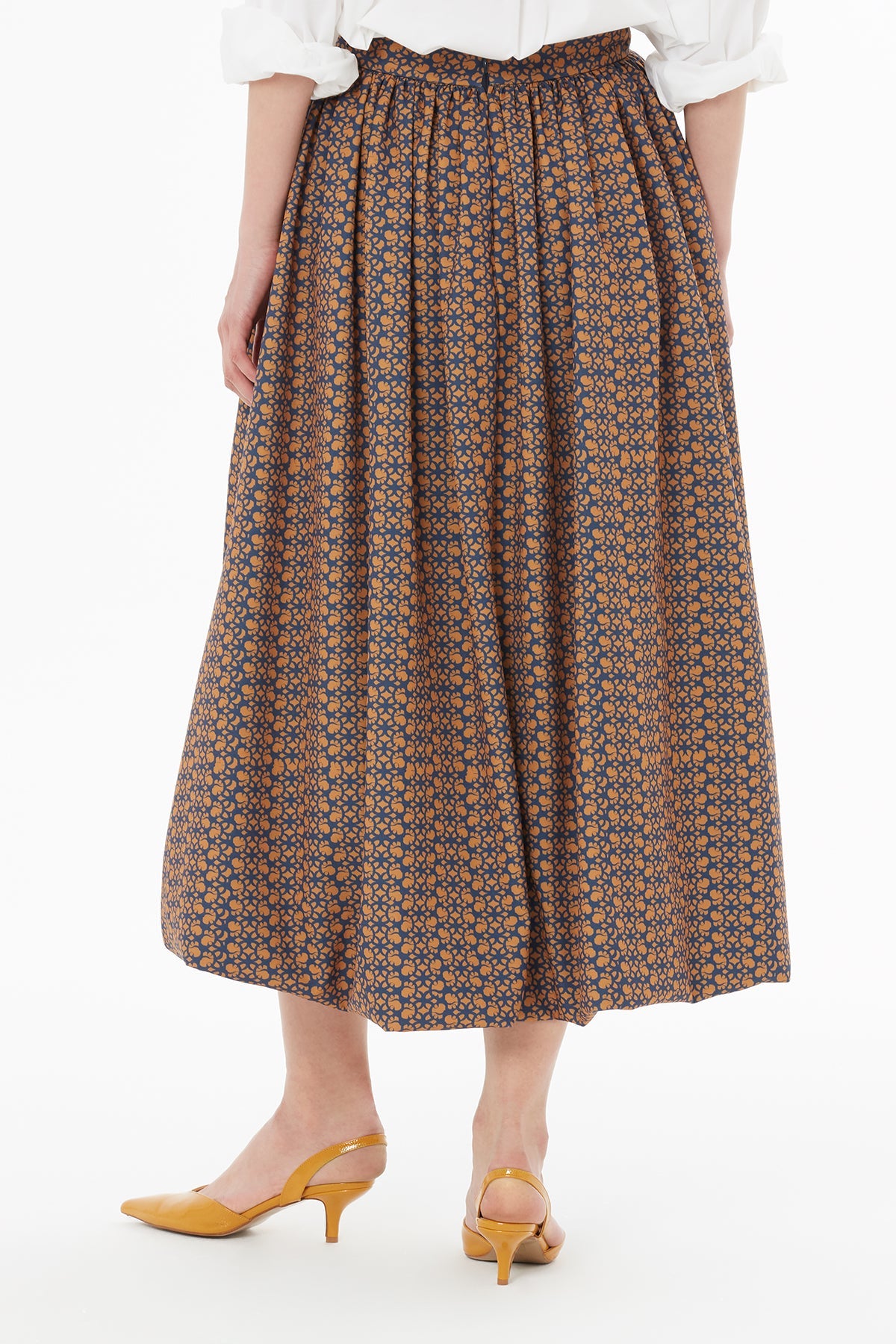 Printed Balloon Skirt with Logo Details
