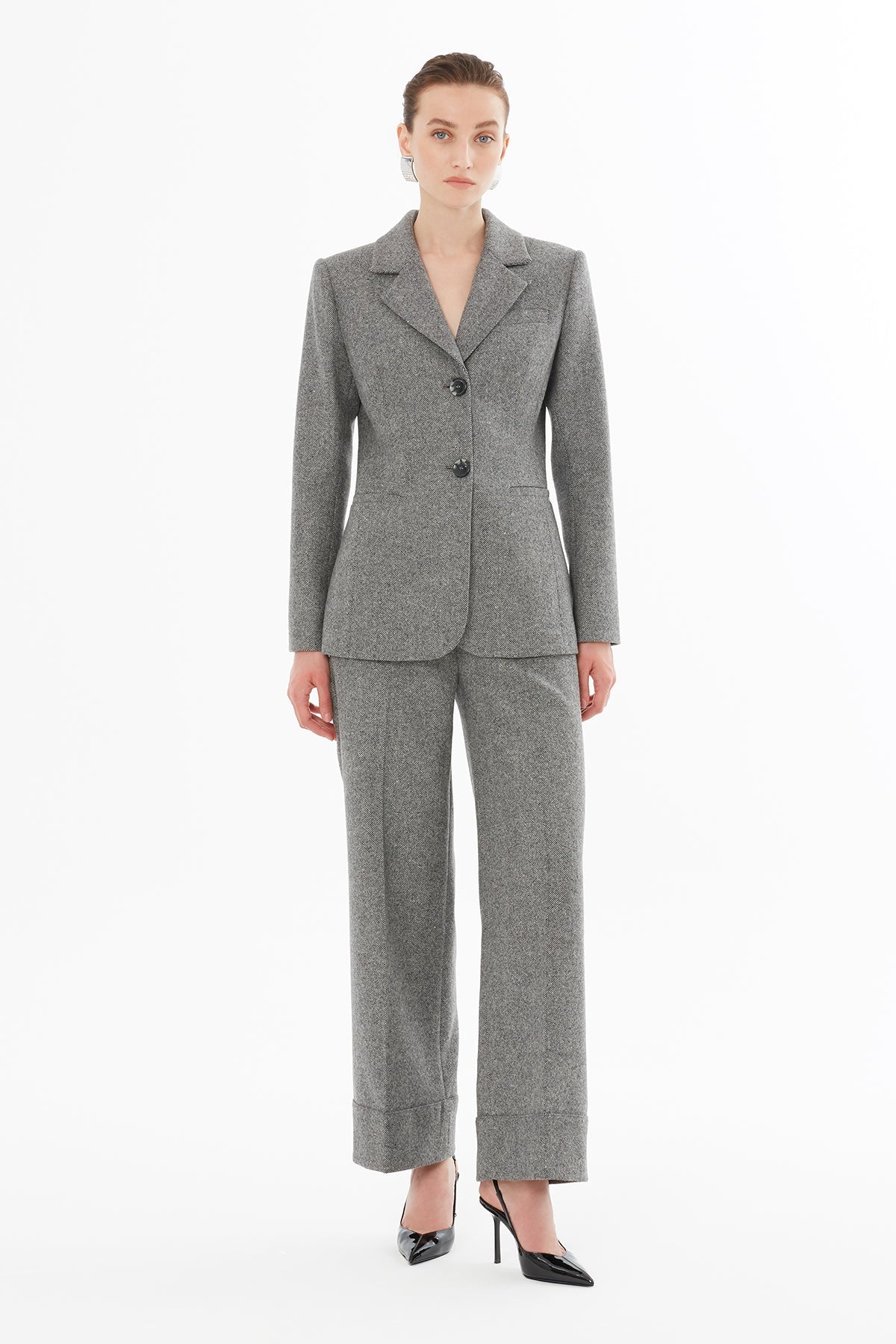 Grey Jacket with Welt Pocket Detail