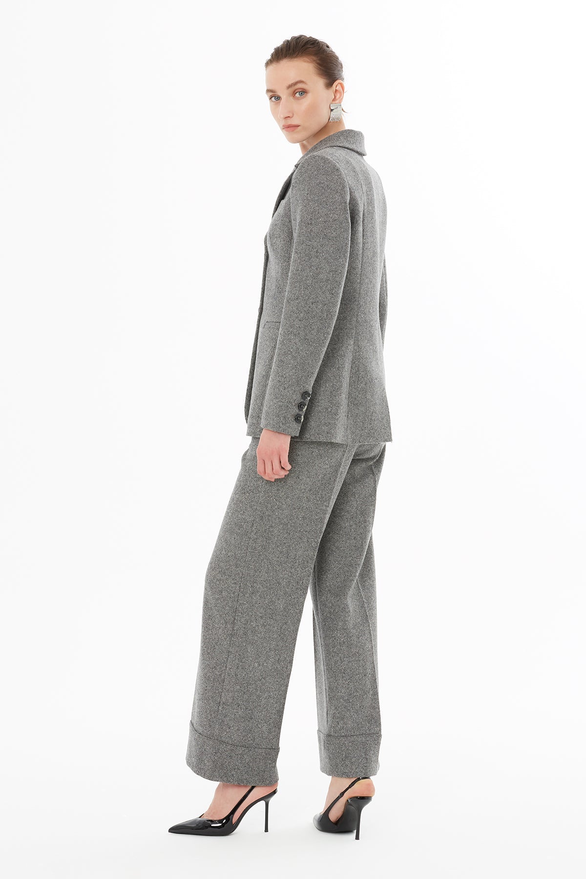 Grey Jacket with Welt Pocket Detail