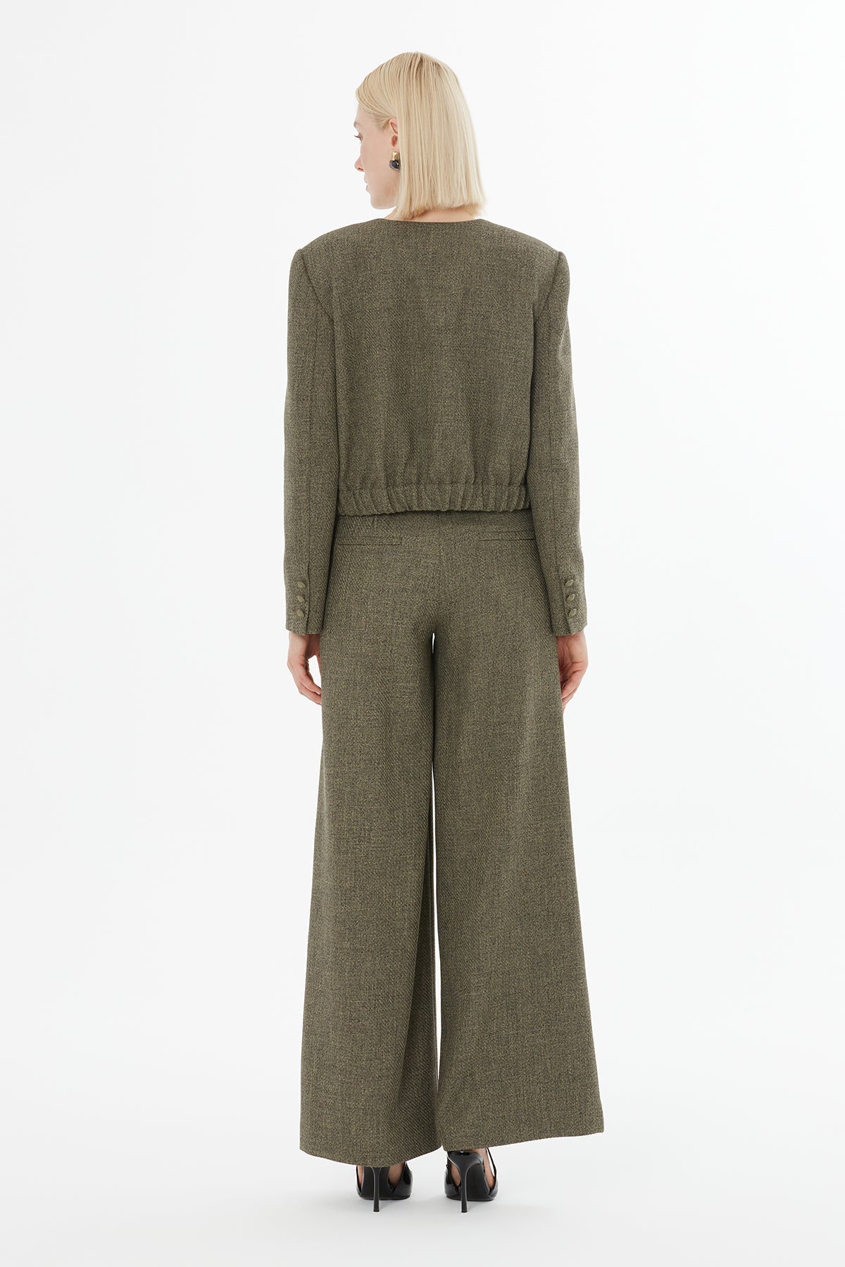 Green Suit with Elasticated-Waist Jacket