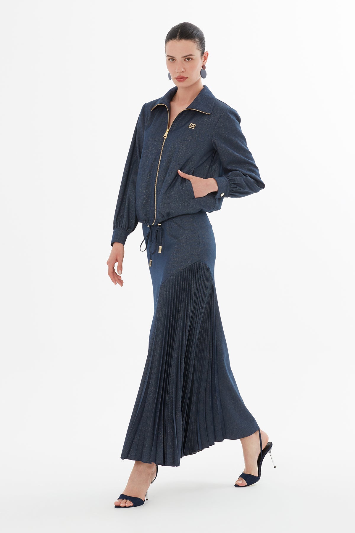 Navy Long Skirt Suit