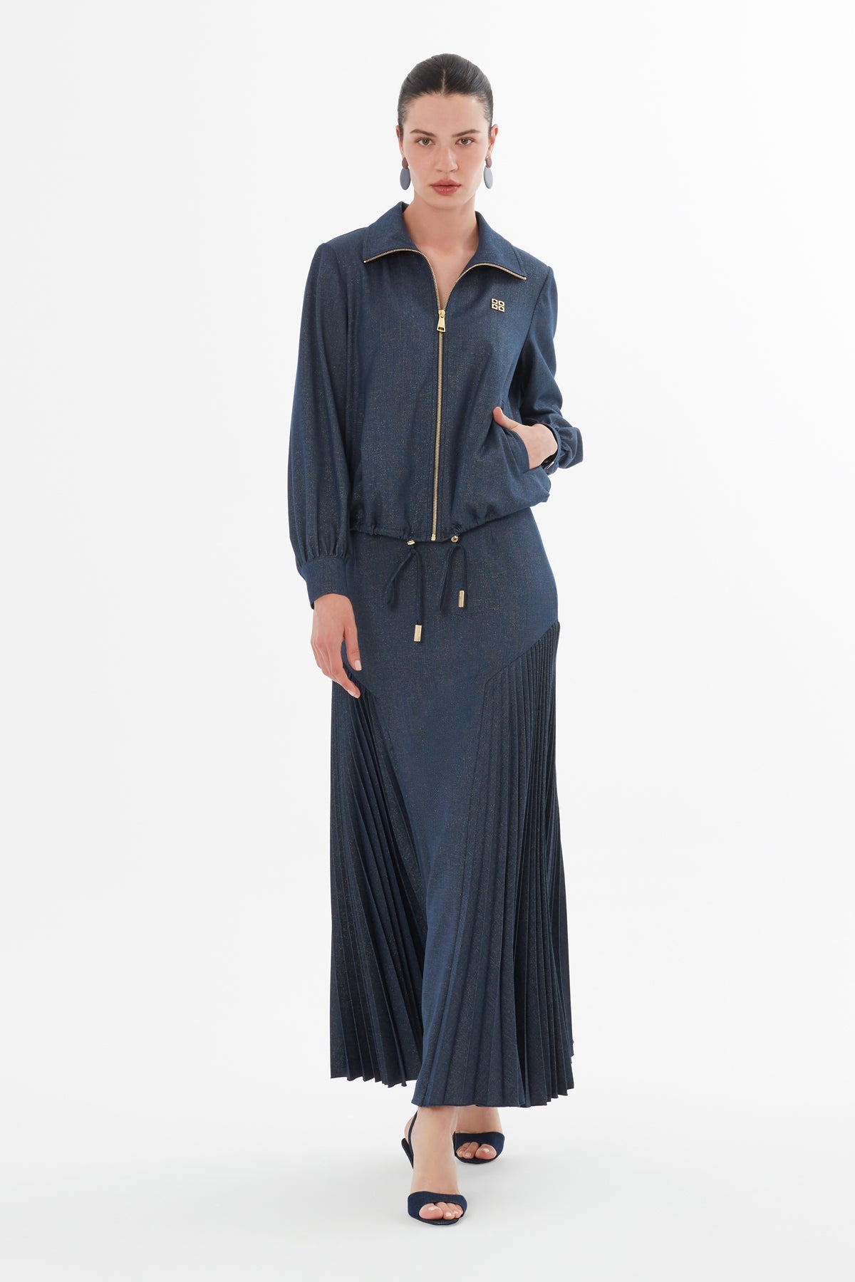 Navy Long Skirt Suit