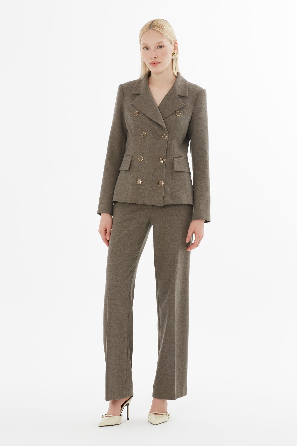 Double-Breasted Blazer and Trousers Set