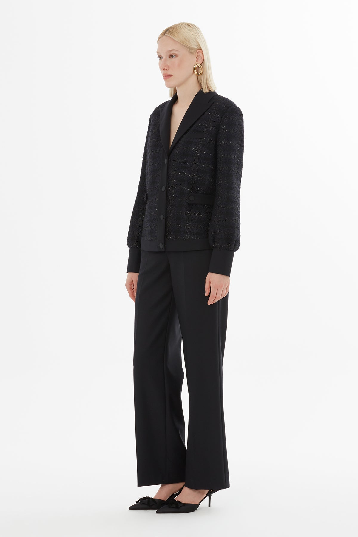 Black Suit with Button Details