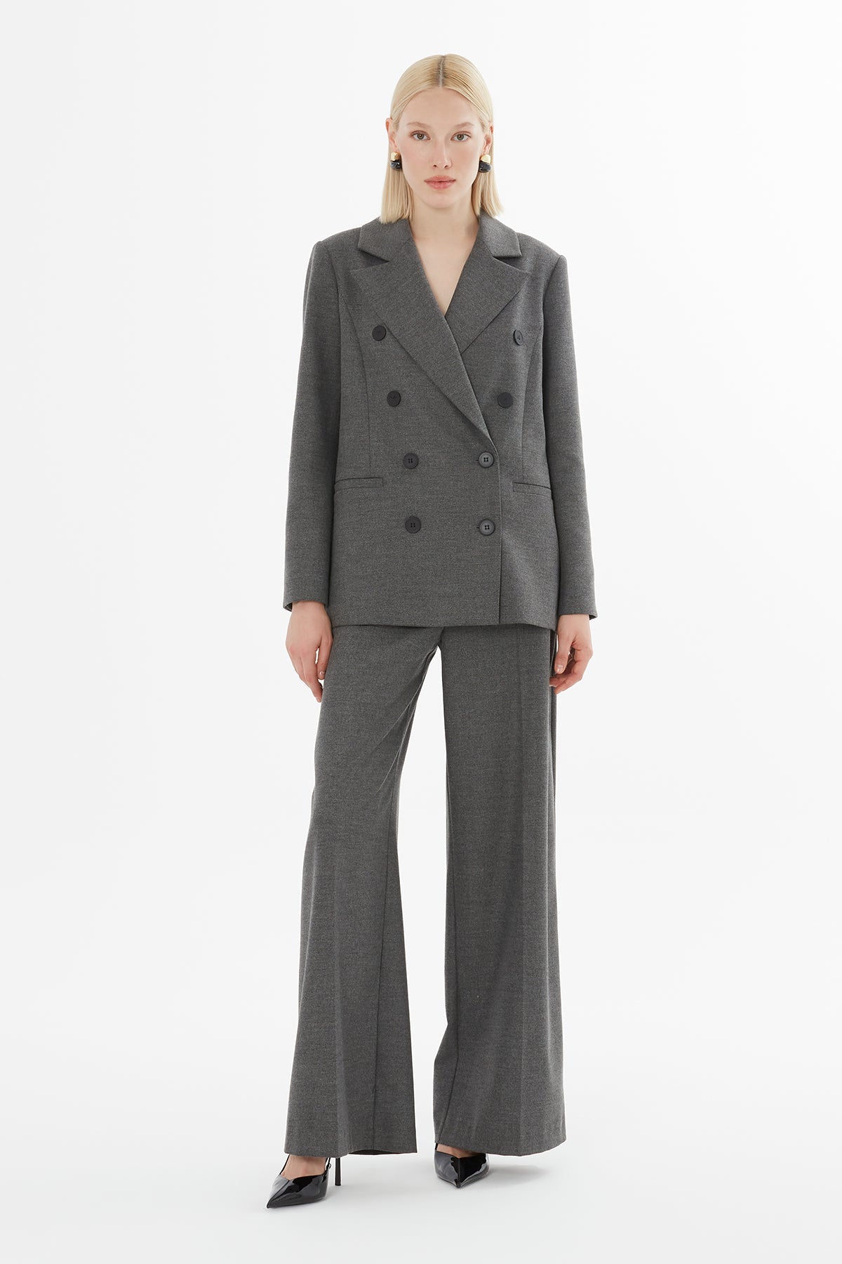 Grey Double-Breasted Jacket Suit