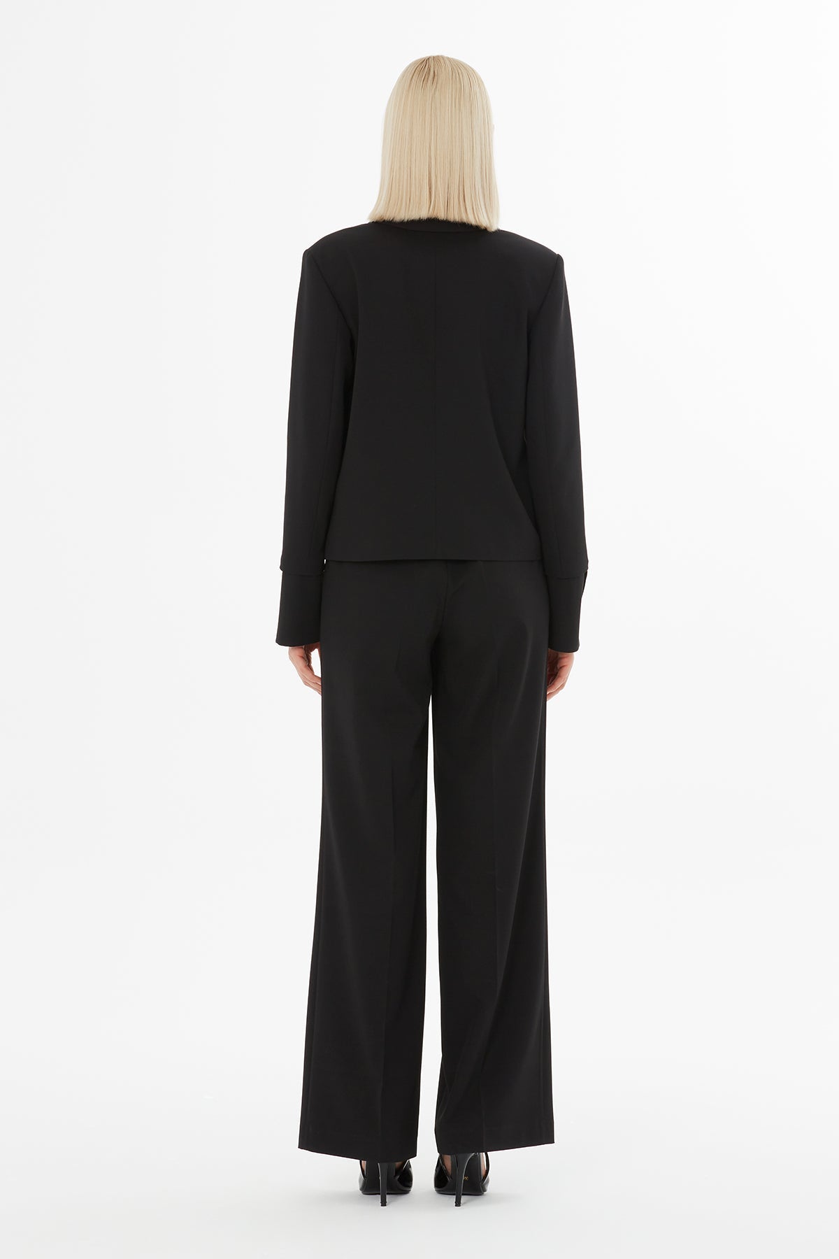 Black Suit with Double-Breasted Jacket