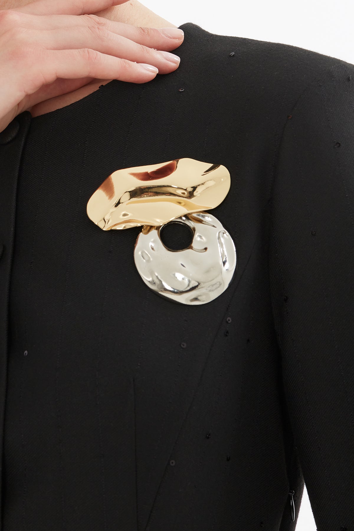 Black Midi Dress with Buttoned Detail