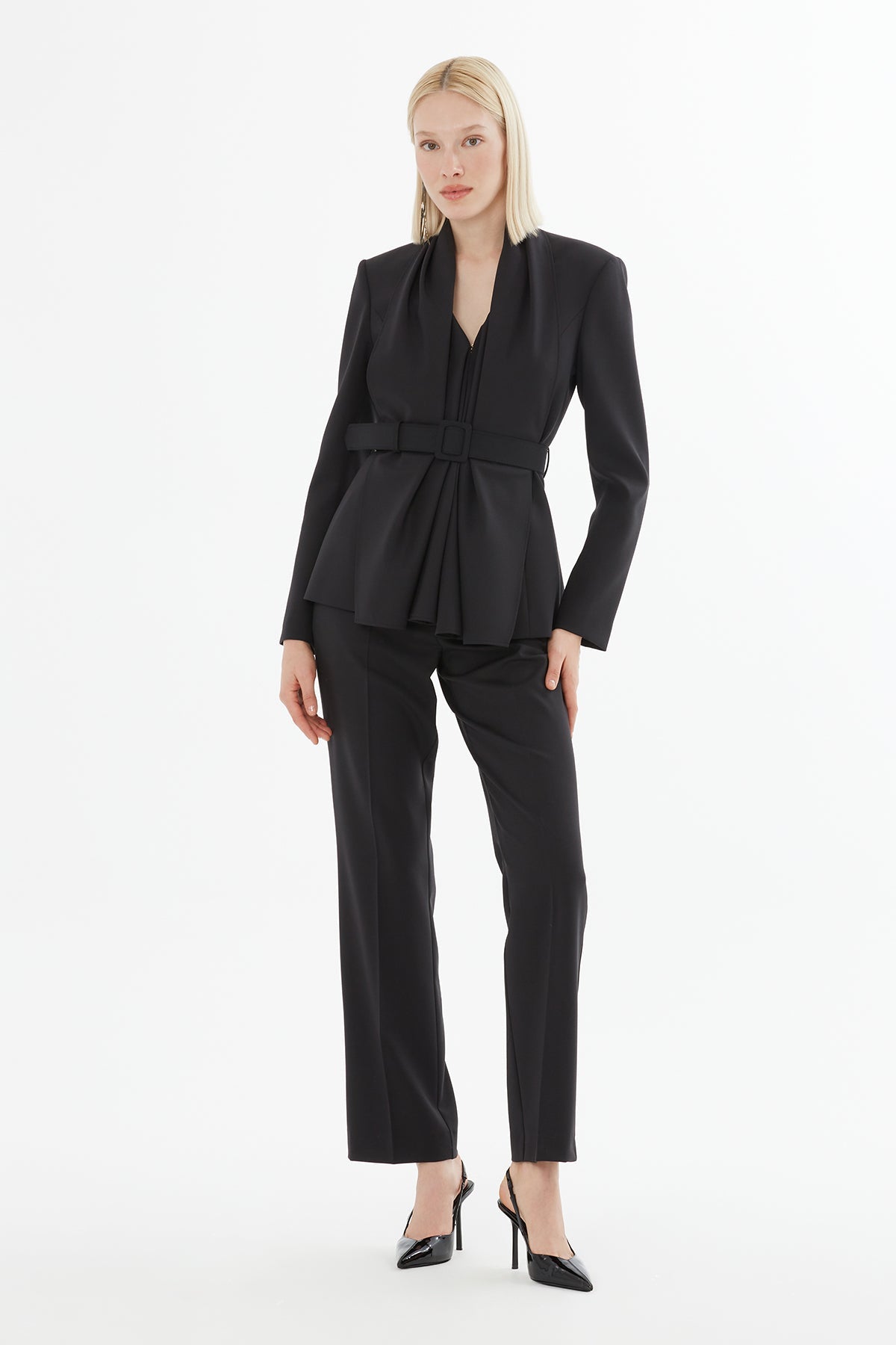 Black Suit with Shawl Collar Jacket