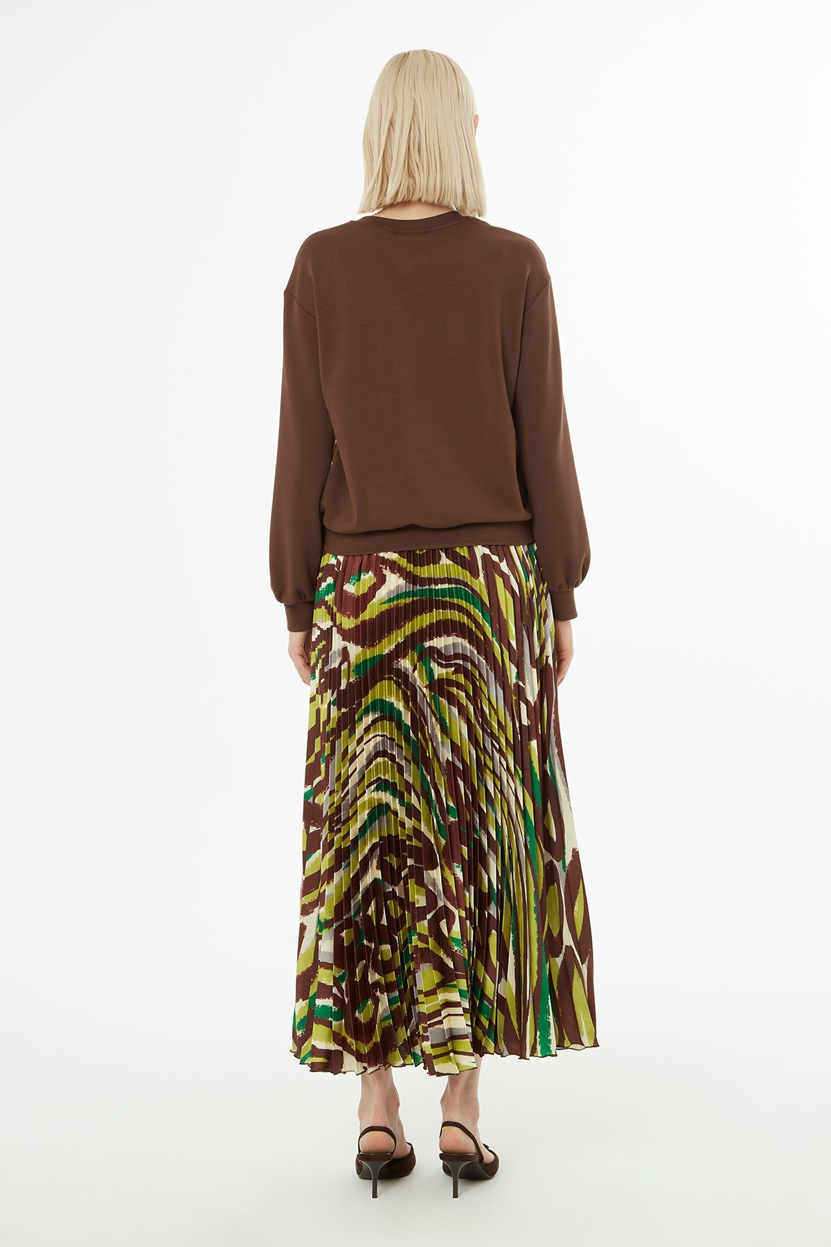 Printed Bicycle-Collar Blouse Set