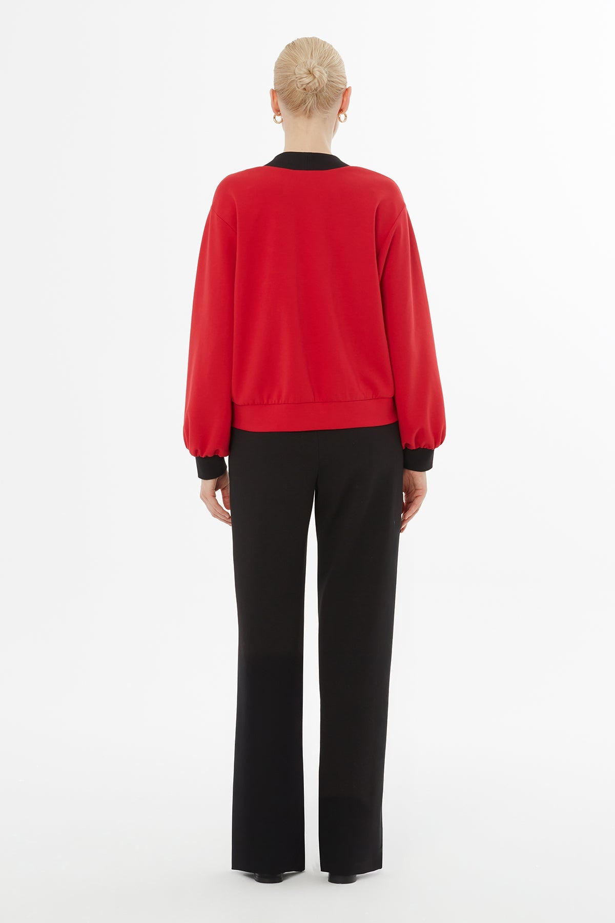 Red Button-Down Tracksuit Set