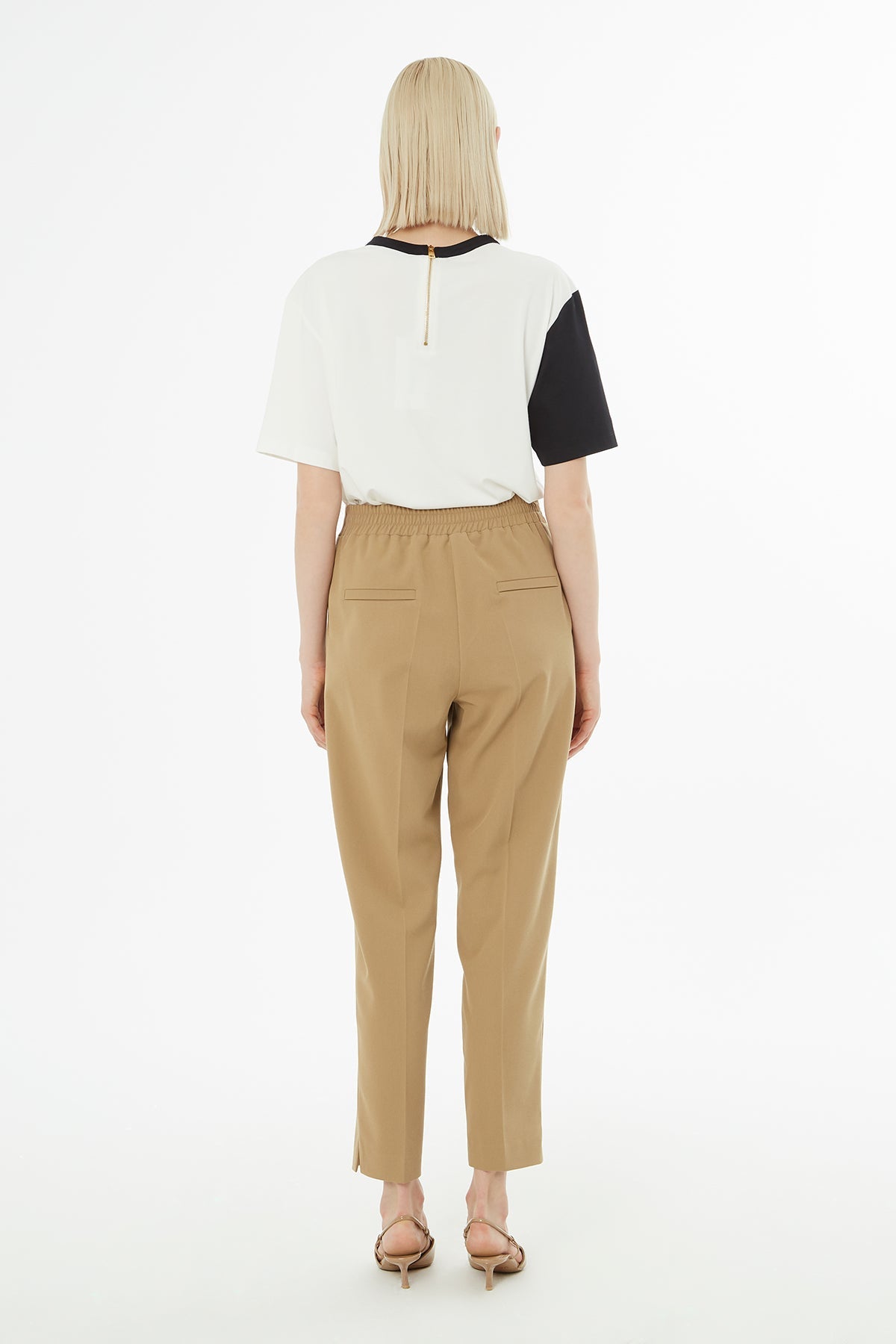 Brown Trousers with Contrast Stitching