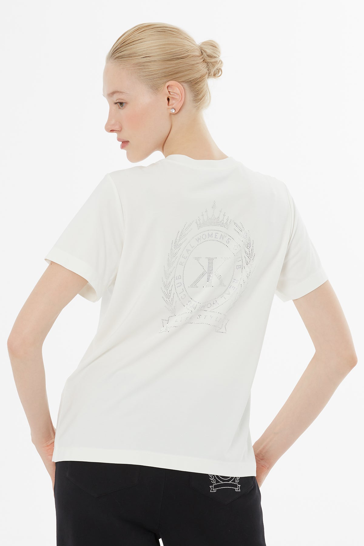 Ecru Front-Zipper Blouse