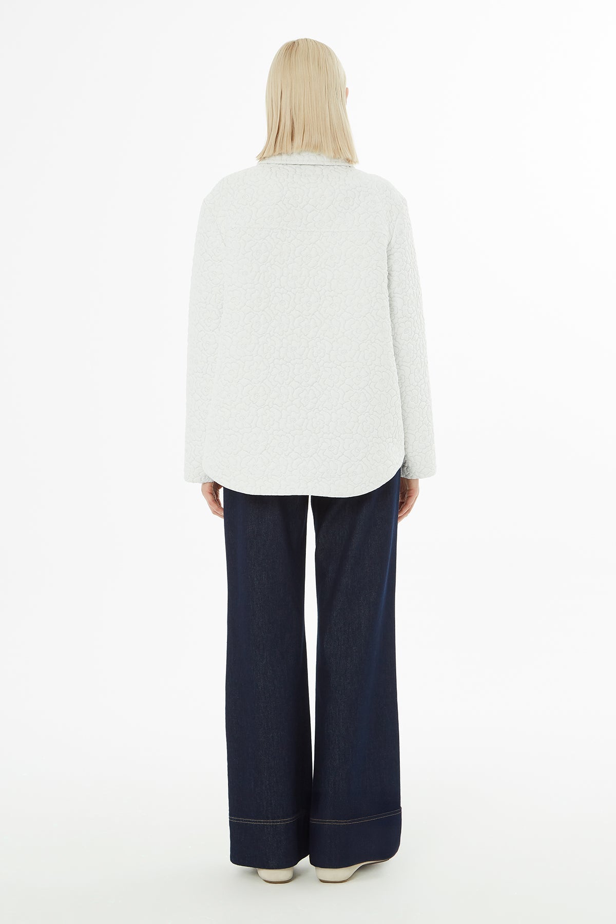 Ecru Jacket with Floral Brooch