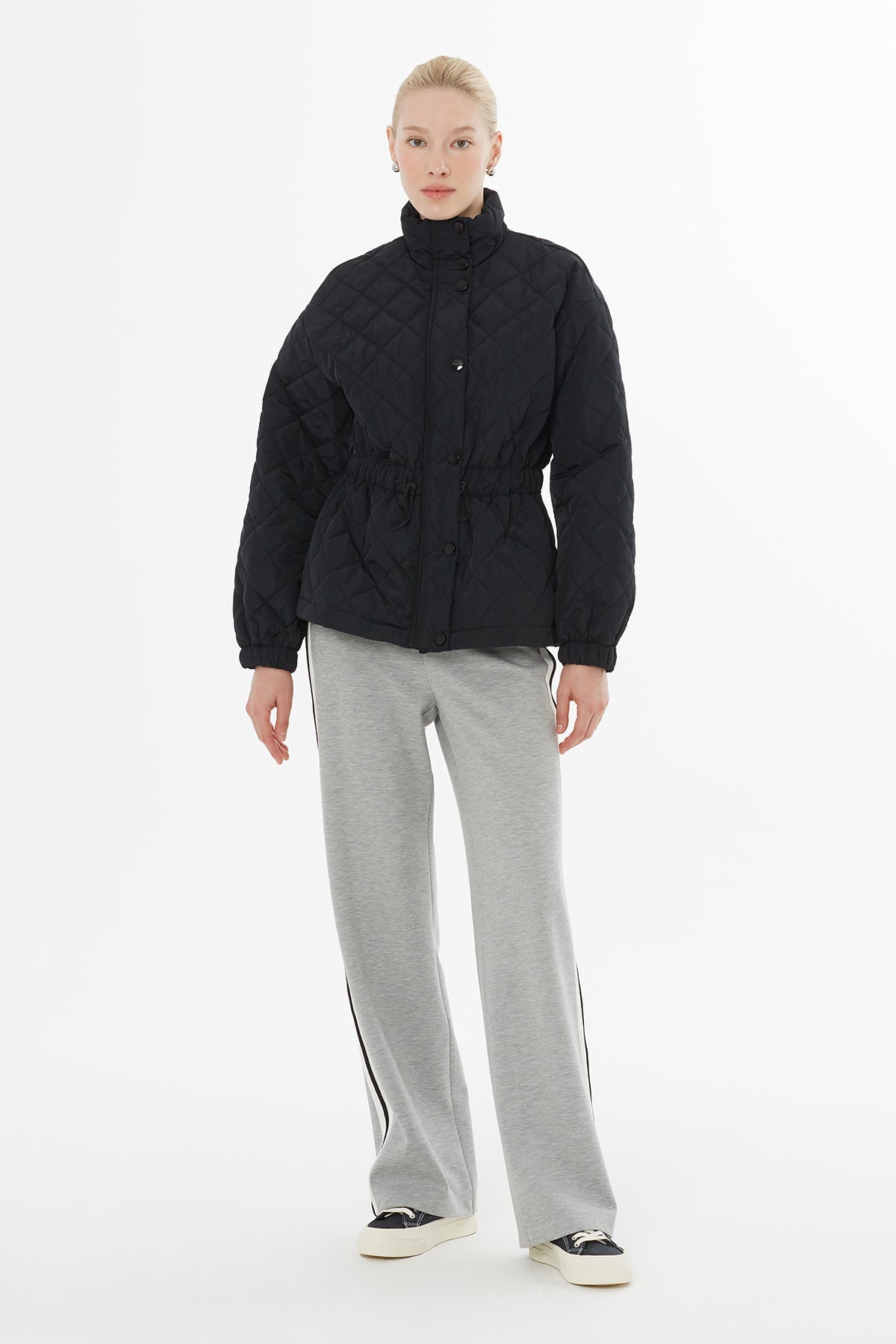 Black Jacket with Elasticated Waist