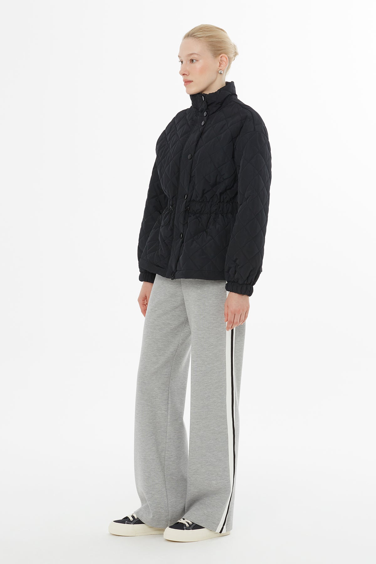 Black Jacket with Elasticated Waist