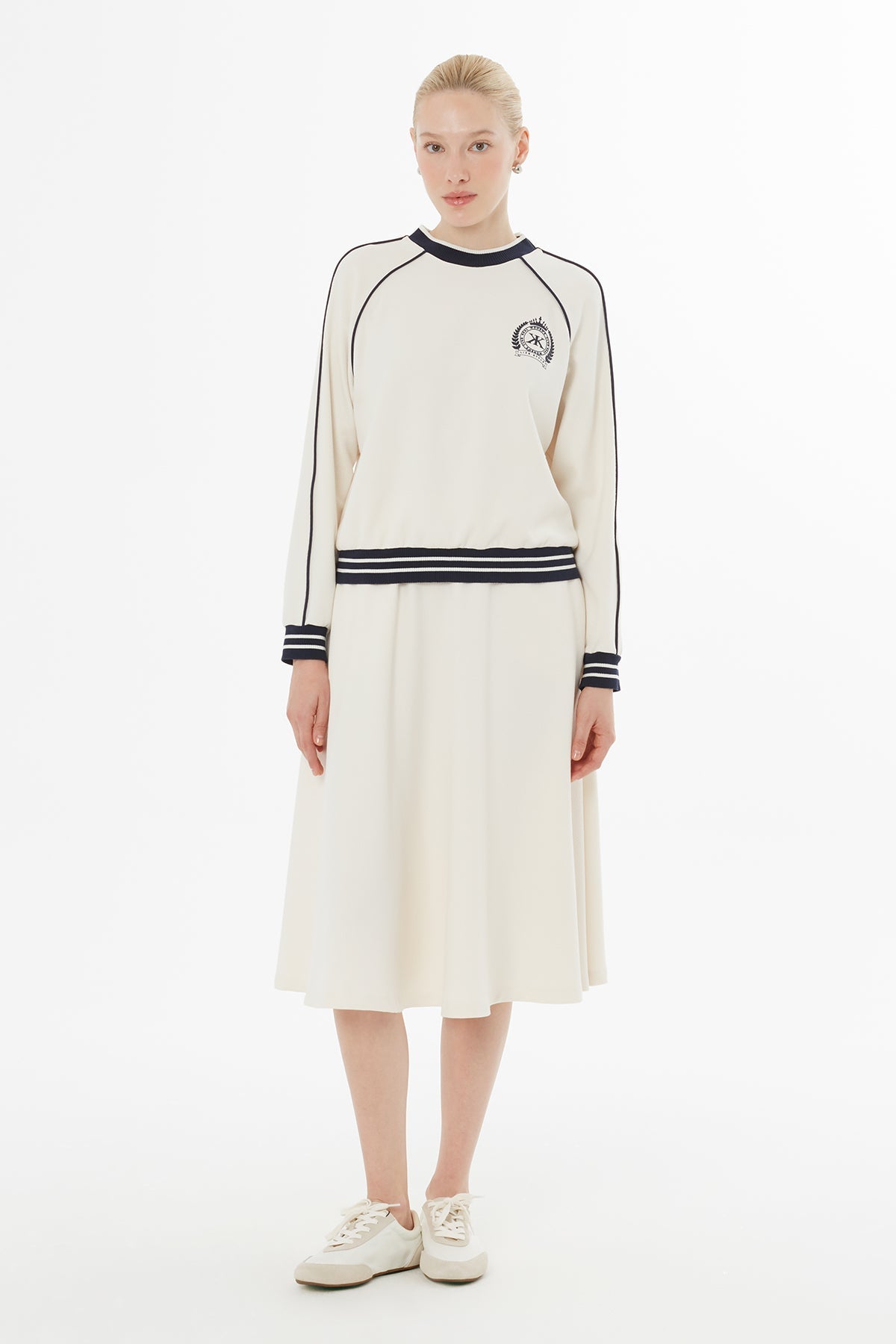 Ecru Logo Set with Midi Skirt