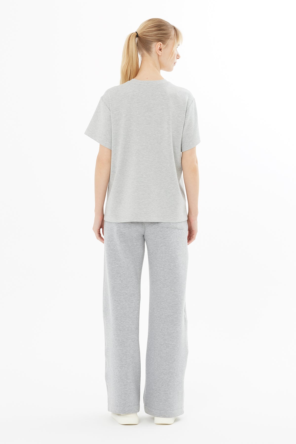 Gray Blouse with Beaded Pocket Detail