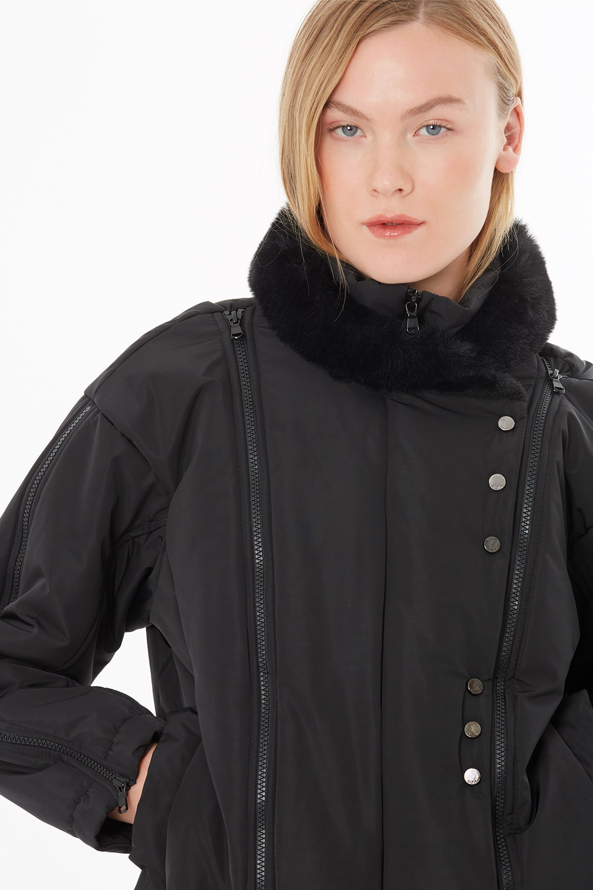 Black High-Collar Jacket